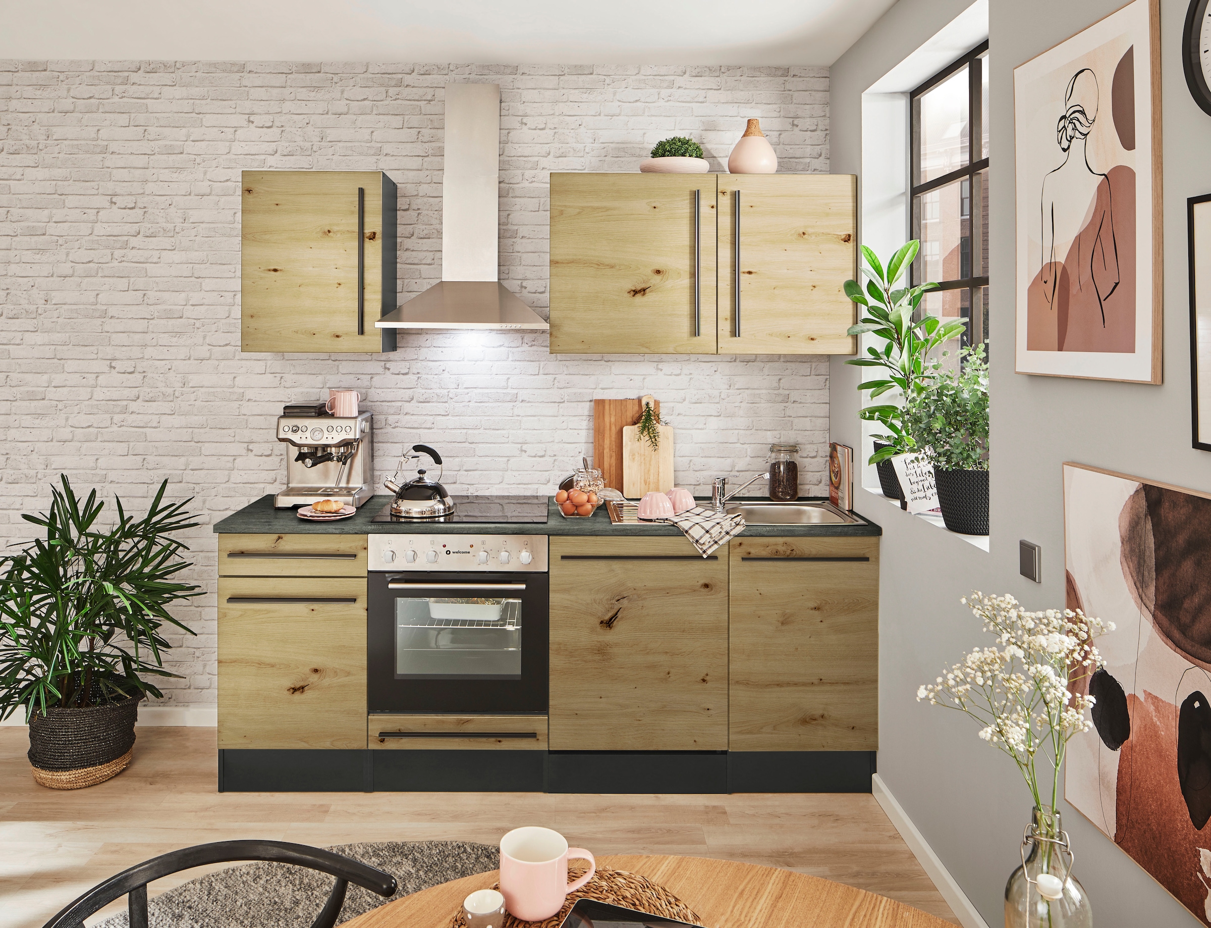 BASIC by Balculina Küchenzeile "Jazz" Breite 220 cm, wahlweise mit E-Geräte günstig online kaufen