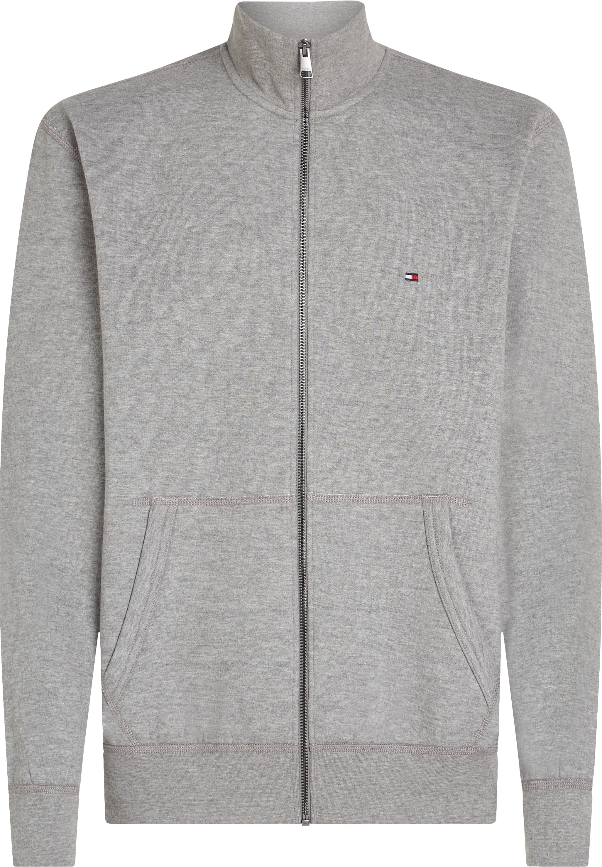 Tommy Hilfiger Sweatjacke »ESSENTIAL FLEECE ZT STAND COLLAR«, mit Logostickerei