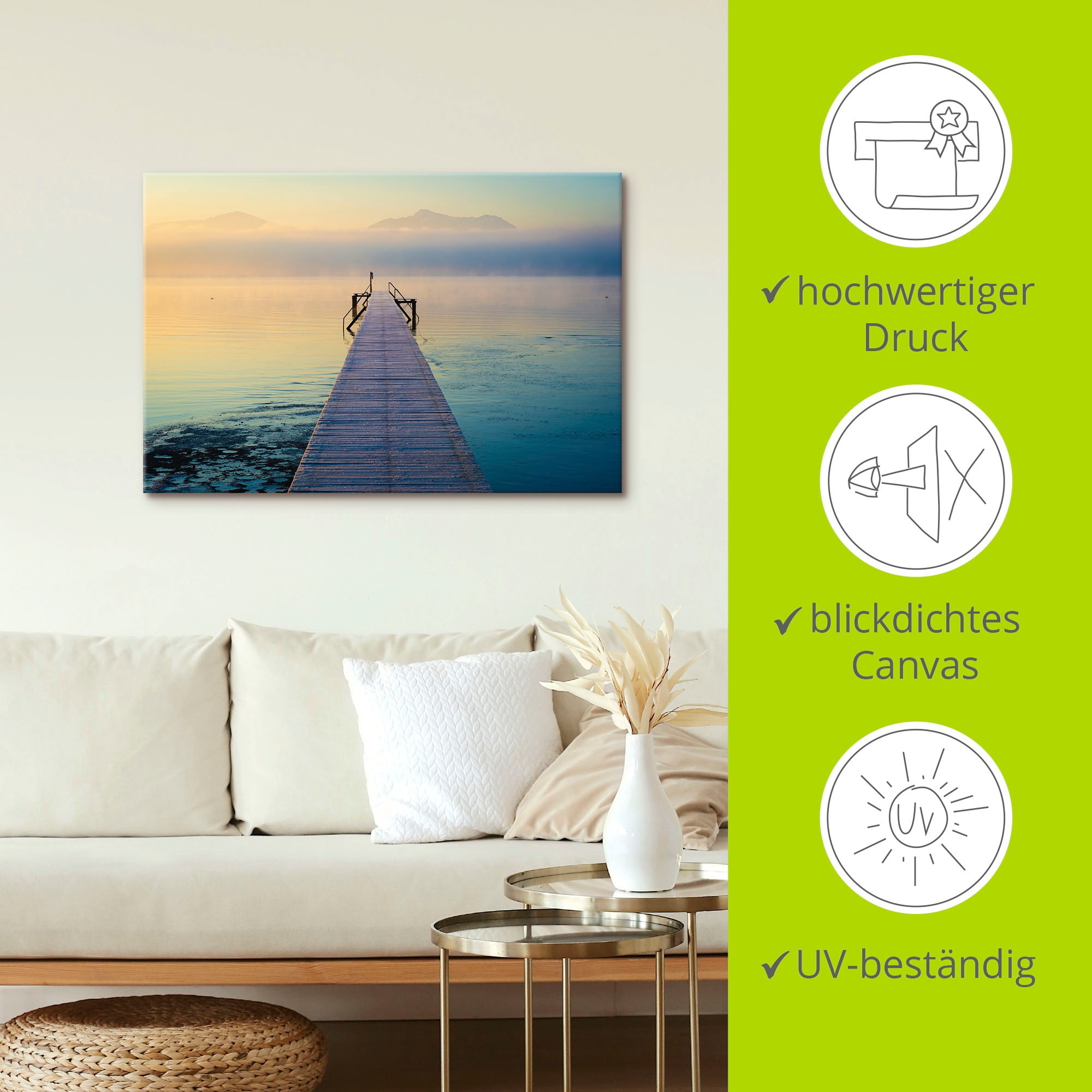 Artland Wandbild »Sonnenaufgang am Chiemsee«, Seebilder, (1 St.), als Leinwandbild, Poster, Wandaufkleber in verschied. Größen