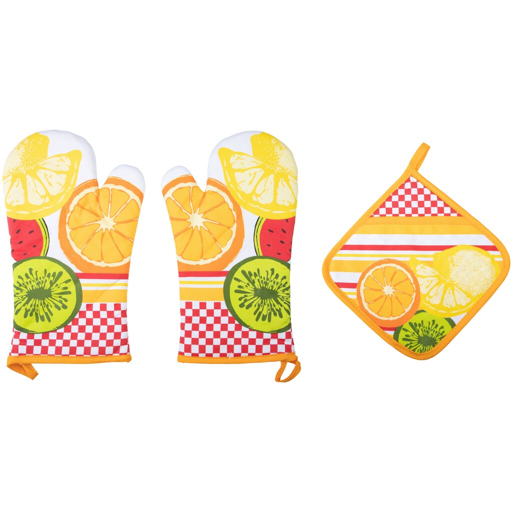 stuco Topfhandschuhe »Summer Fruits«, (Set, 3 tlg.)