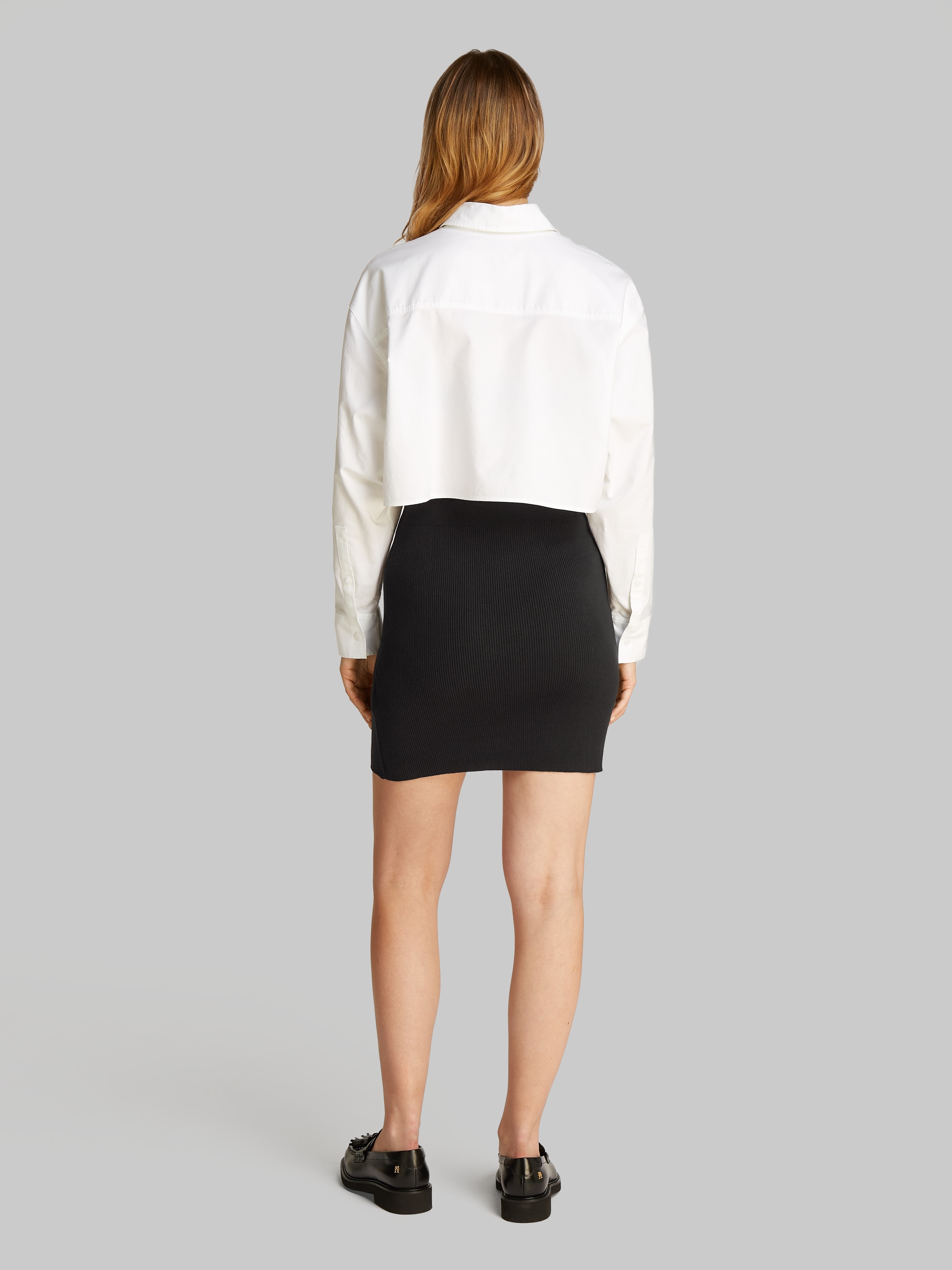 Calvin Klein Jeans Minirock »WOVEN LABEL SWEATER SKIRT«, aus Rippware
