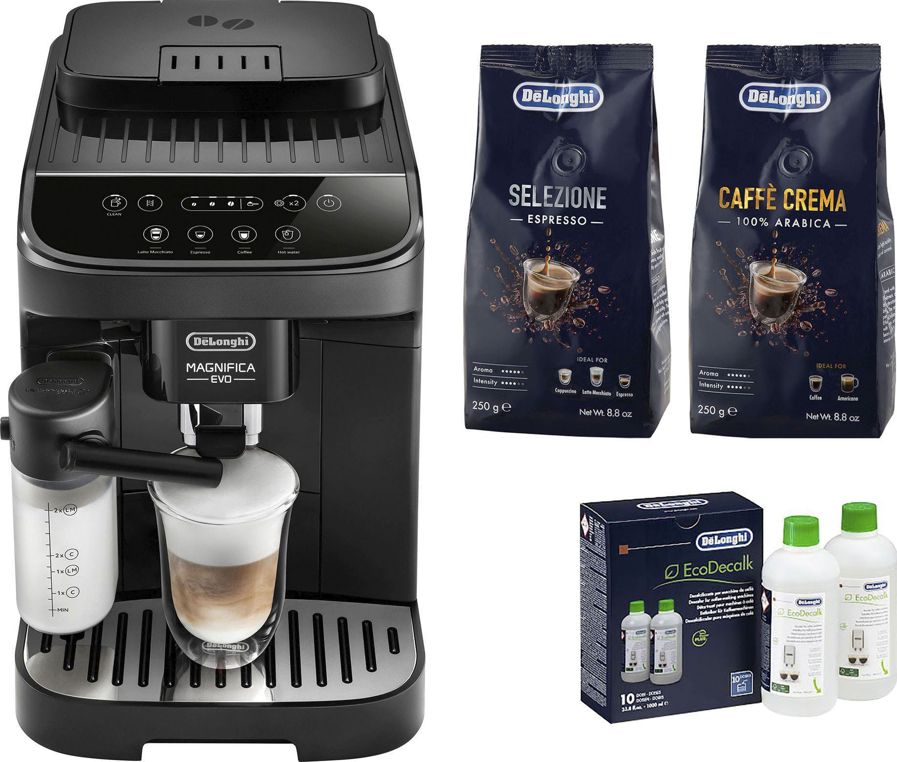 Kaffeevollautomat »Magnifica Evo ECAM290.51.B«, mit LatteCrema Milchsystem, inkl....