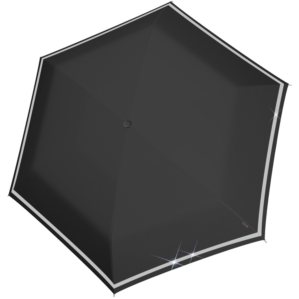 Knirps® Taschenregenschirm »Rookie manual, black reflective«