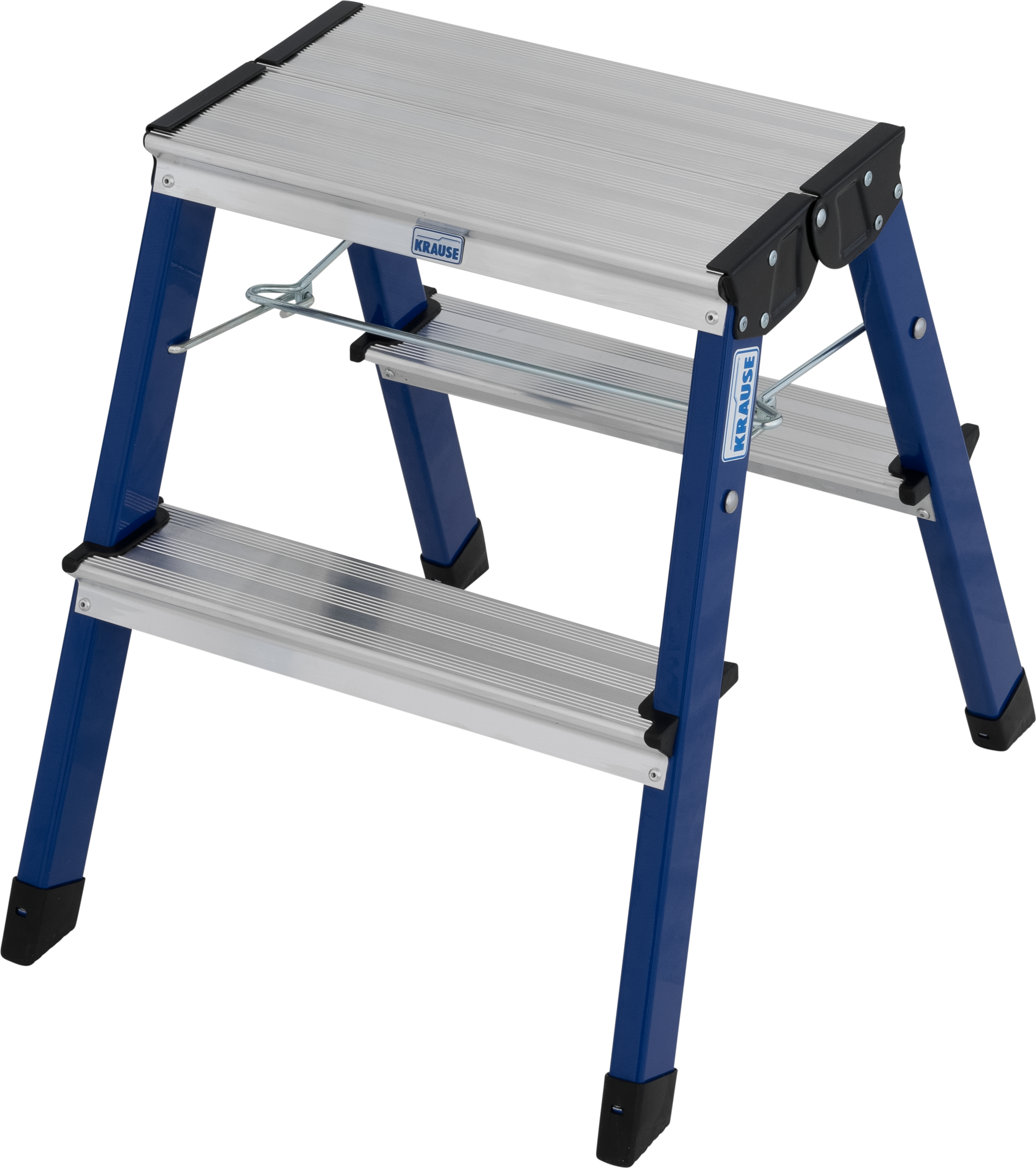 KRAUSE Klapptritt "MONTO Doppel-KlappTritt »Treppy«", B/H/L: 40cm x 20cm x 55cmaluminium, blau, Leitern