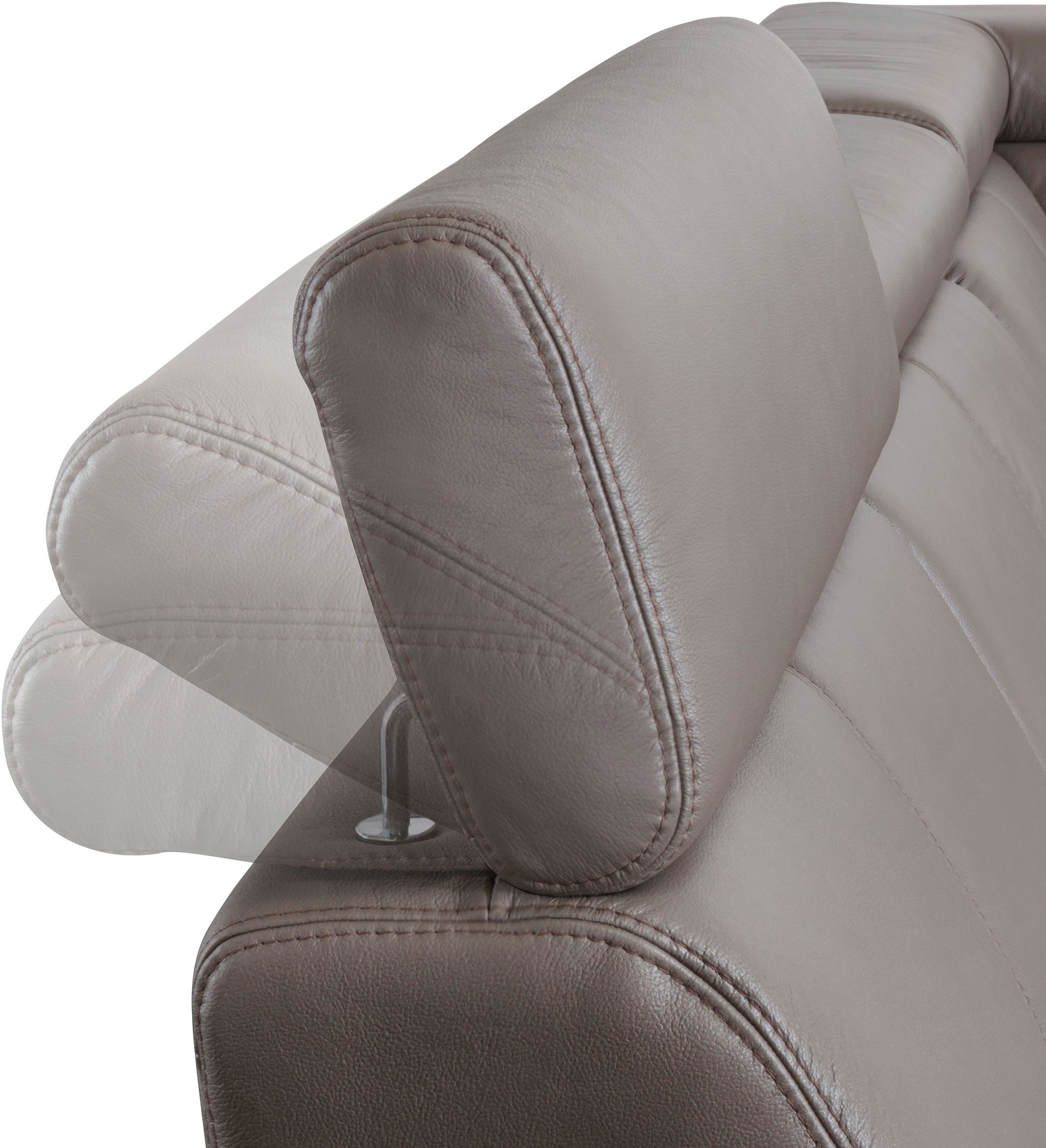 exxpo - sofa fashion Ecksofa »Salerno, klassisch modernes Funktionssofa, hoher Sitzkomfort, L-Form«, inkl. Kopf- und Armteilverstellung, wahlweise mit Bettfunktion