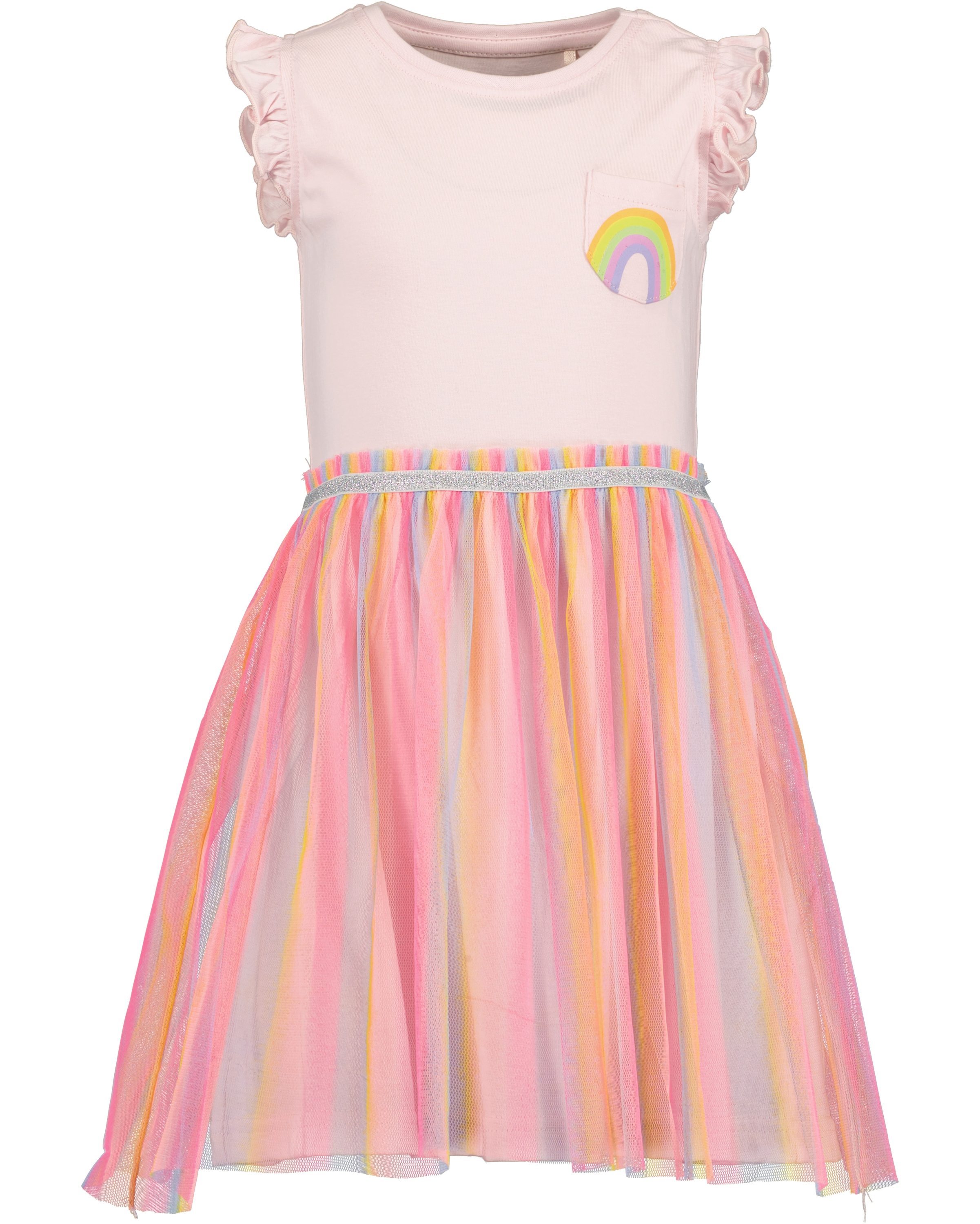 Blue Seven "Mädchen Tüllkleid mit Regenbogen" Brusttasche