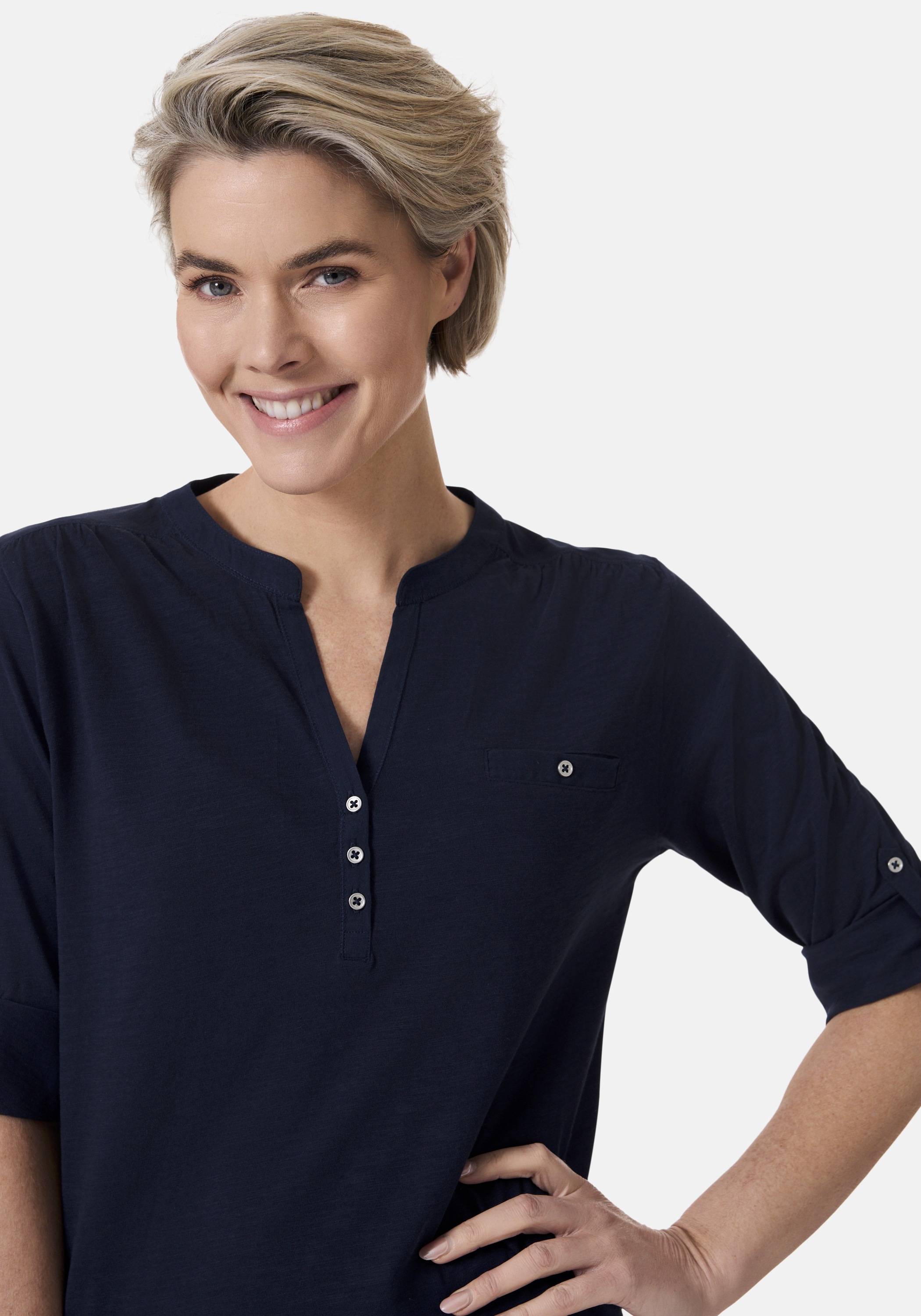 STOOKER WOMEN 3/4-Arm-Shirt "MARIE T-Shirt 3/4-Arm", Regular Fit Slub Yarn günstig online kaufen