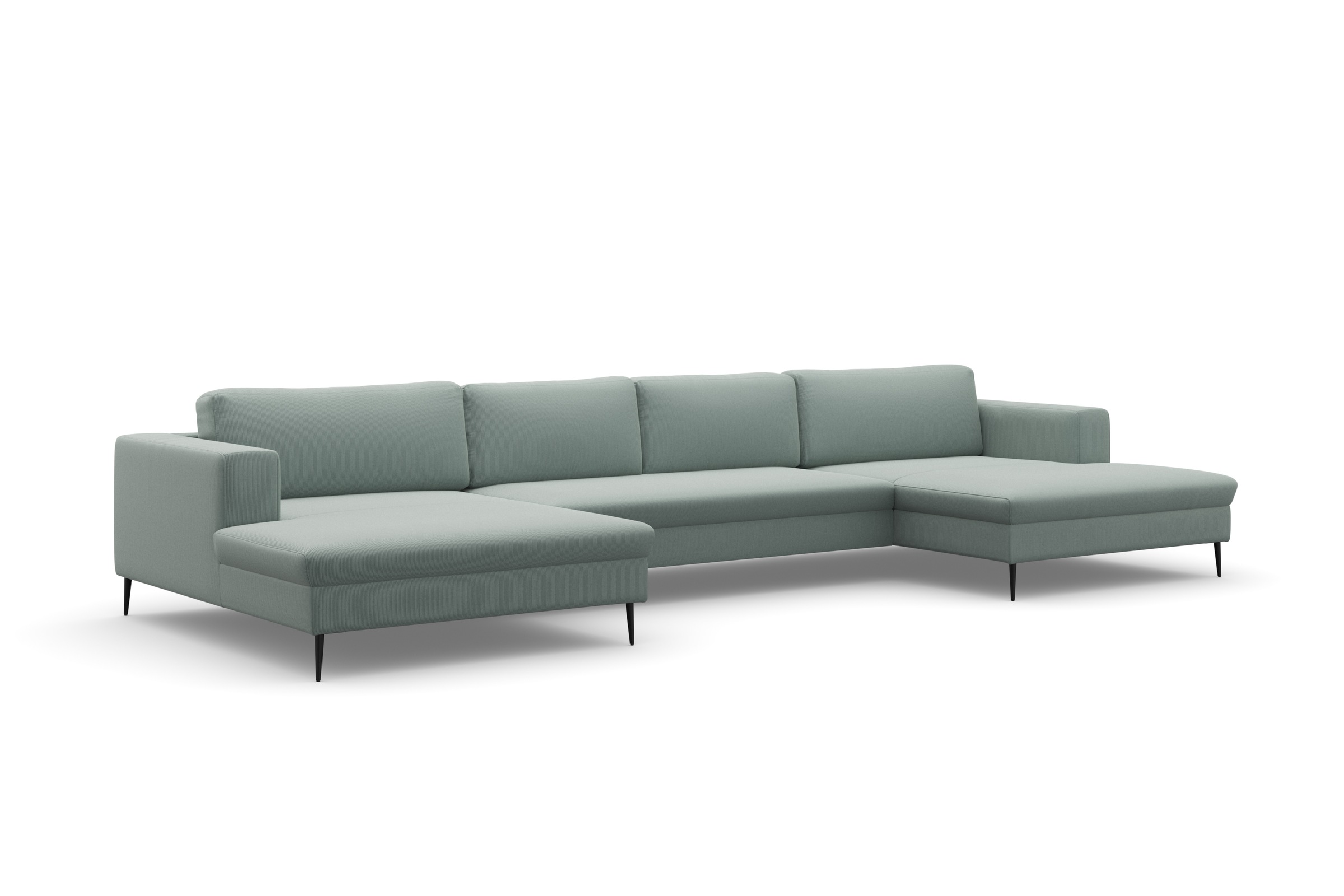DOMO collection Wohnlandschaft »Modica U-Form«, XXL, in moderner Optik mit, 2 großzügigen Recamieren, auch in Cord