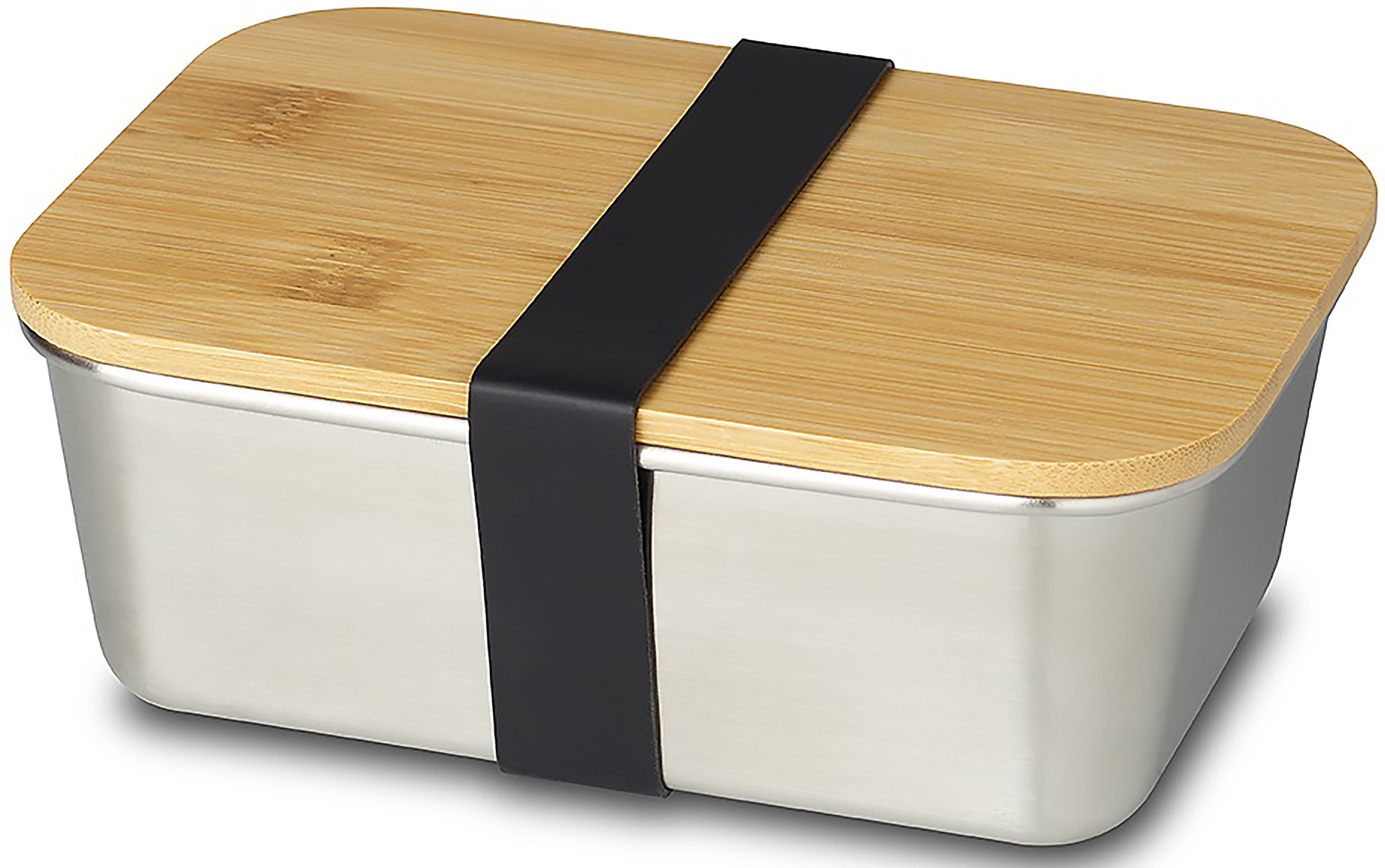 ECHTWERK Lunchbox "„Brotdose“ mit Bambusdeckel, 1500 ml" aus hochwertigem Edelstahl 304