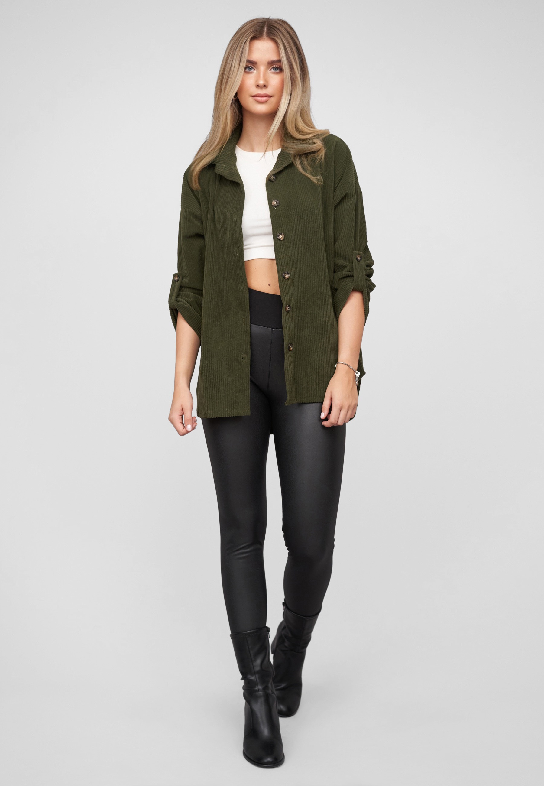CLOUD 5IVE Klassische Bluse »CLOUD 5IVE Turn-Up Cordurory Blouse«