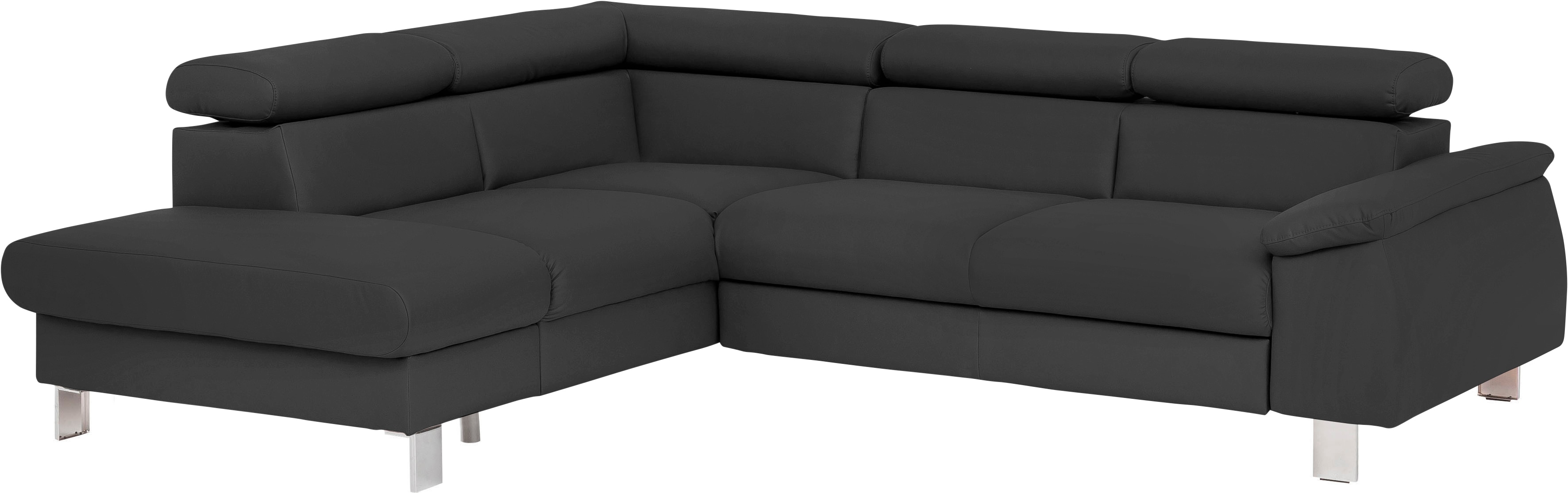 COTTA Ecksofa "Komaris L-Form, B: 249 cm" mit Kopfteilverstellung, optional Schlaffunktion, Bettkasten & Licht