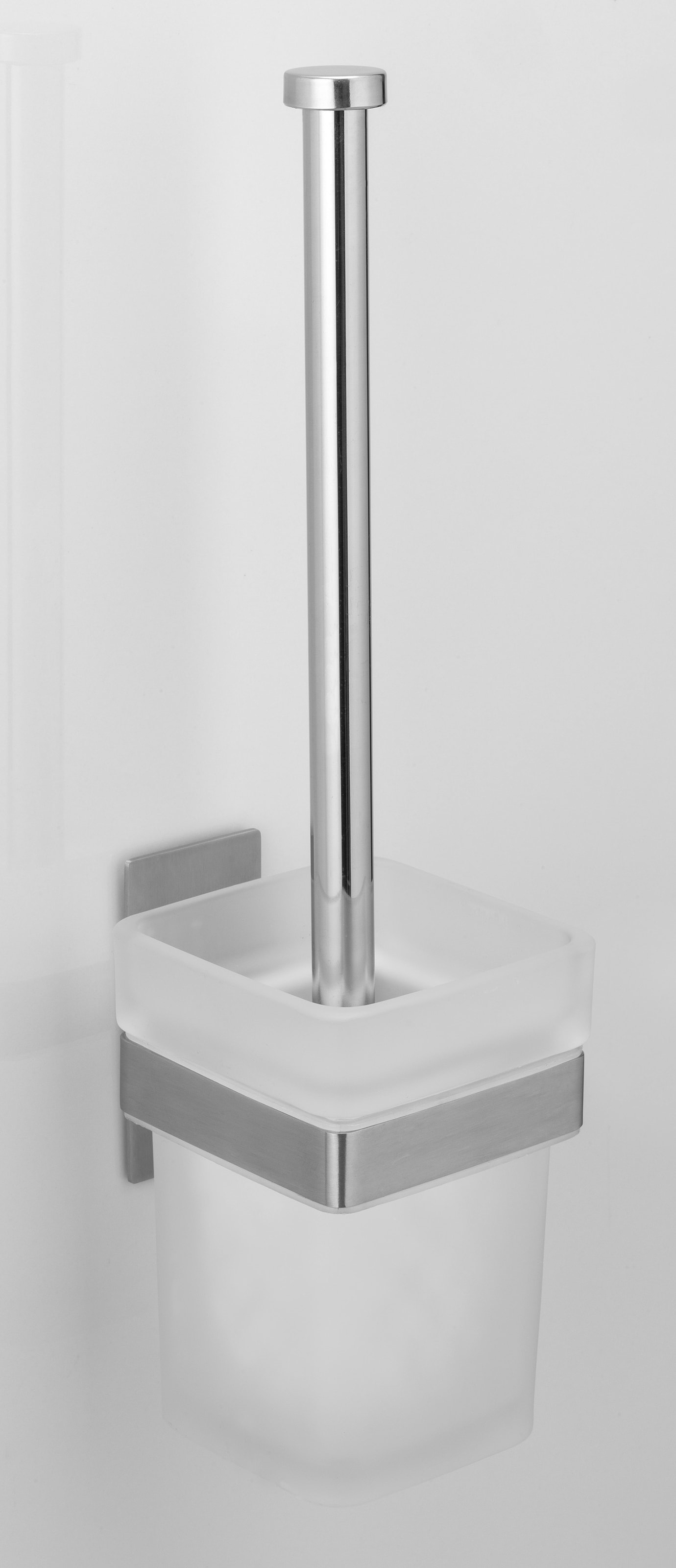 WENKO WC-Garnitur »Turbo-Loc® Genova«, aus Edelstahl-Glas, matt, mit abnehmbaren Behälter, mit Turbo-Loc Befestigung