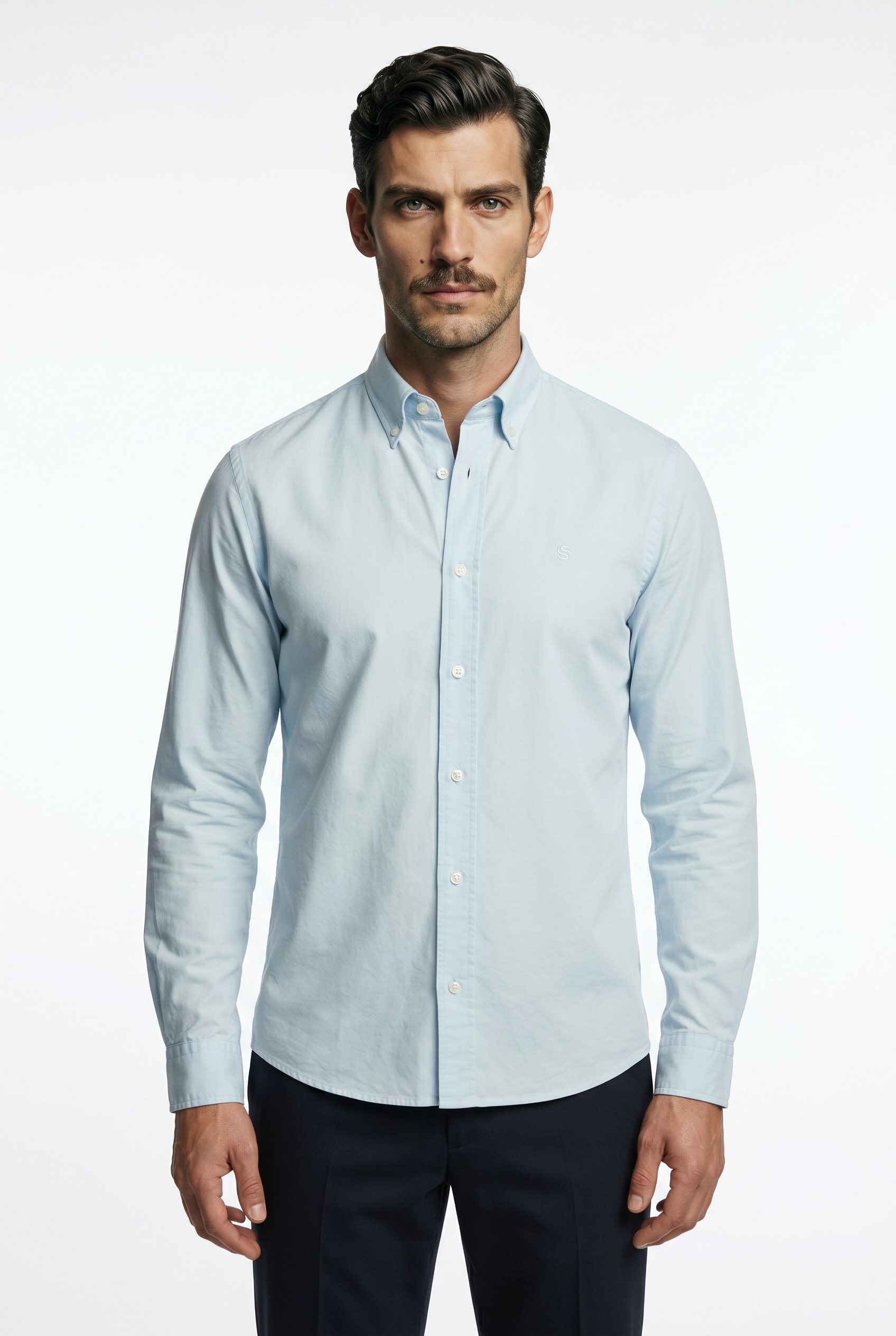 BOSS Langarmhemd Button-down-Kragen, Regular Fit, reine Baumwolle