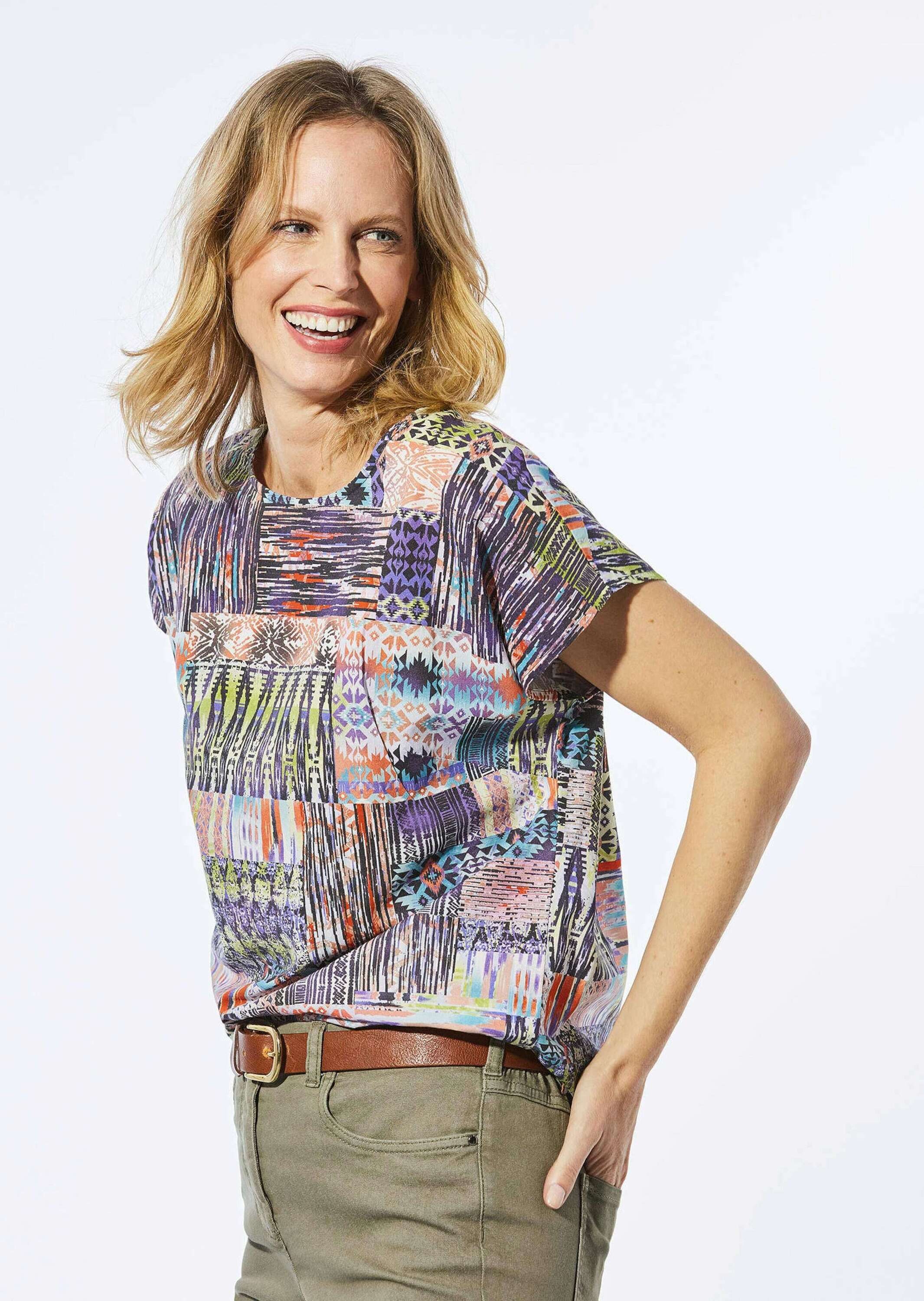GOLDNER Druckbluse »Bluse Ultraleichte Druckbluse aus reiner Baumwolle«