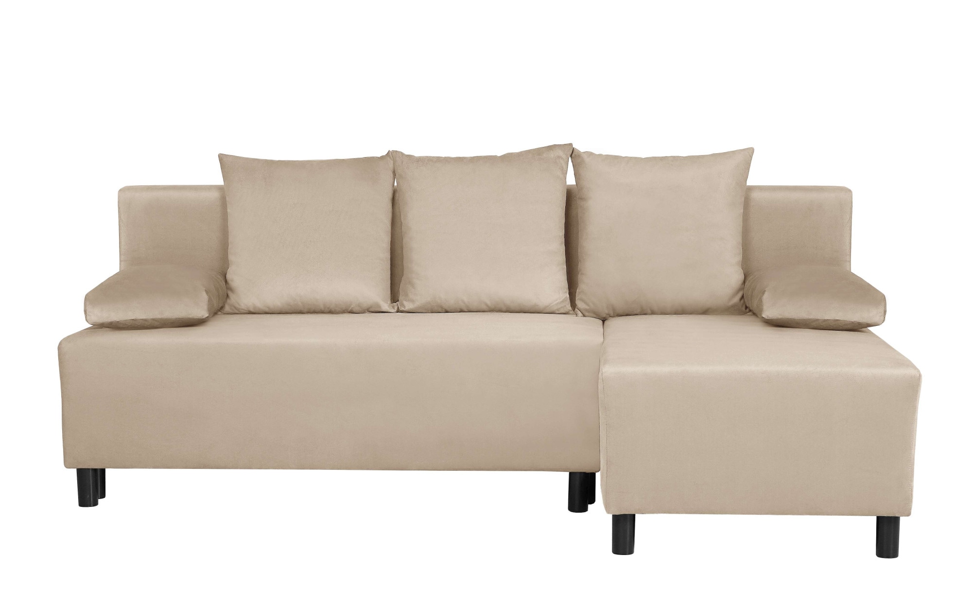 INOSIGN Ecksofa »IWALANI, Schlafsofa mit Bettkasten, Recamiere beidseitig montierbar«, L-Form, B/T/H 199/135/83 cm, Struktur weich & Velvet