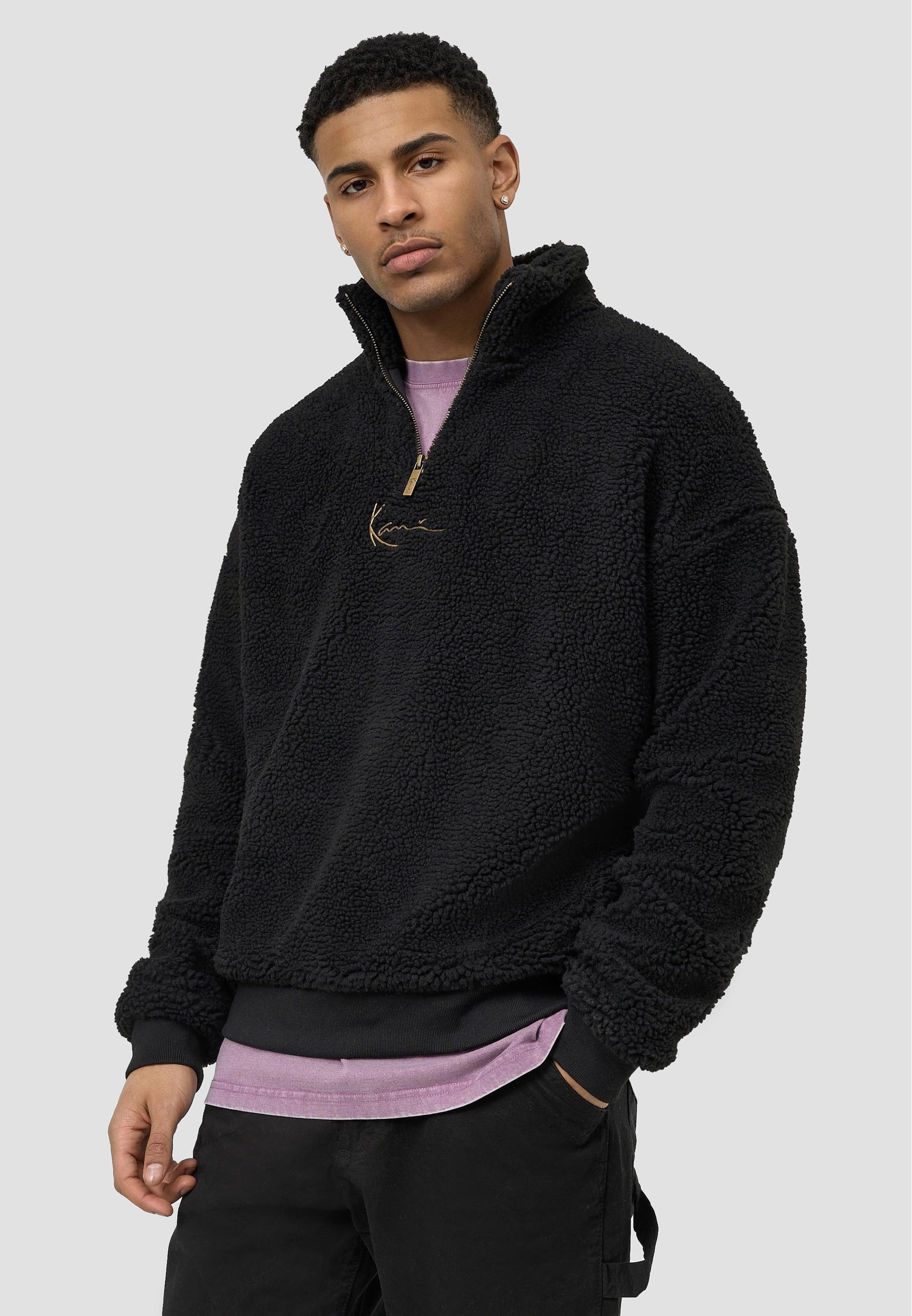 Karl Kani Rundhalspullover »Karl Kani Herren SMALL SIGNATURE TEDDY TROYER BLACK«, (1 tlg.)