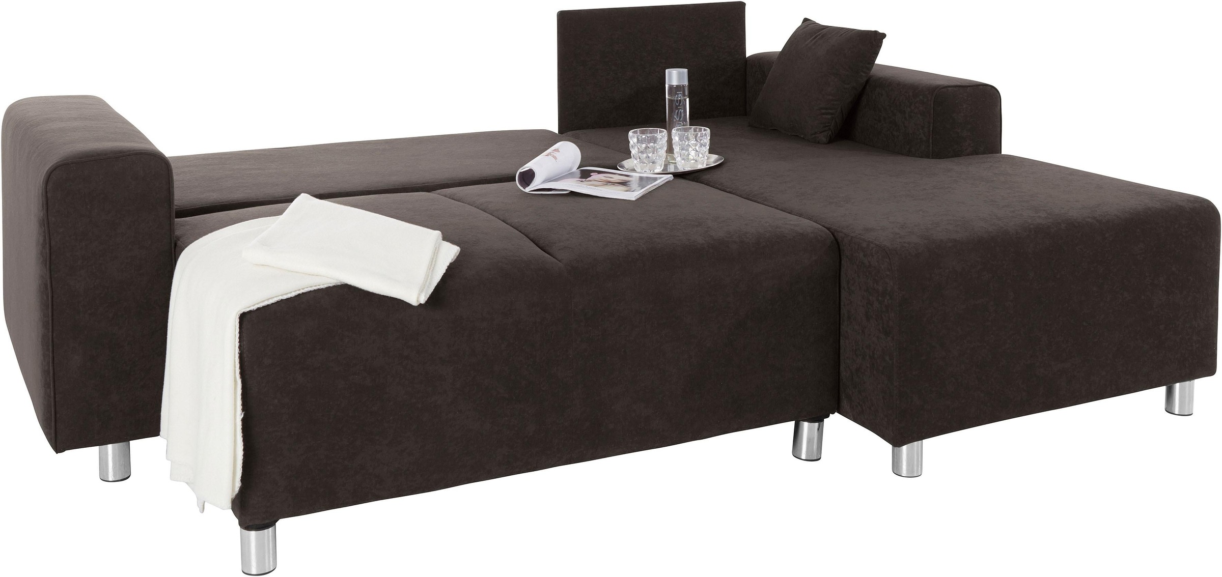 Guido Maria Kretschmer Home&Living Ecksofa »Györ«, L-Form, wahlweise mit Bettfunktion und Bettkasten incl. 2 Zierkissen