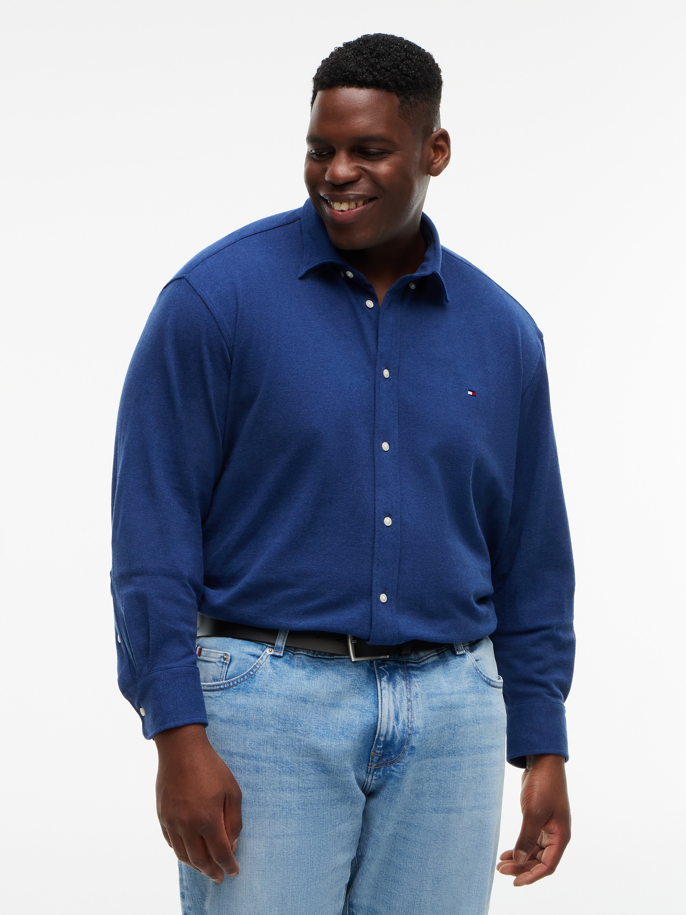 Tommy Hilfiger Big & Tall Langarmhemd "BT-KNIT PIQUE FEATHERWEIGHT SLIMFIT" Große Größen