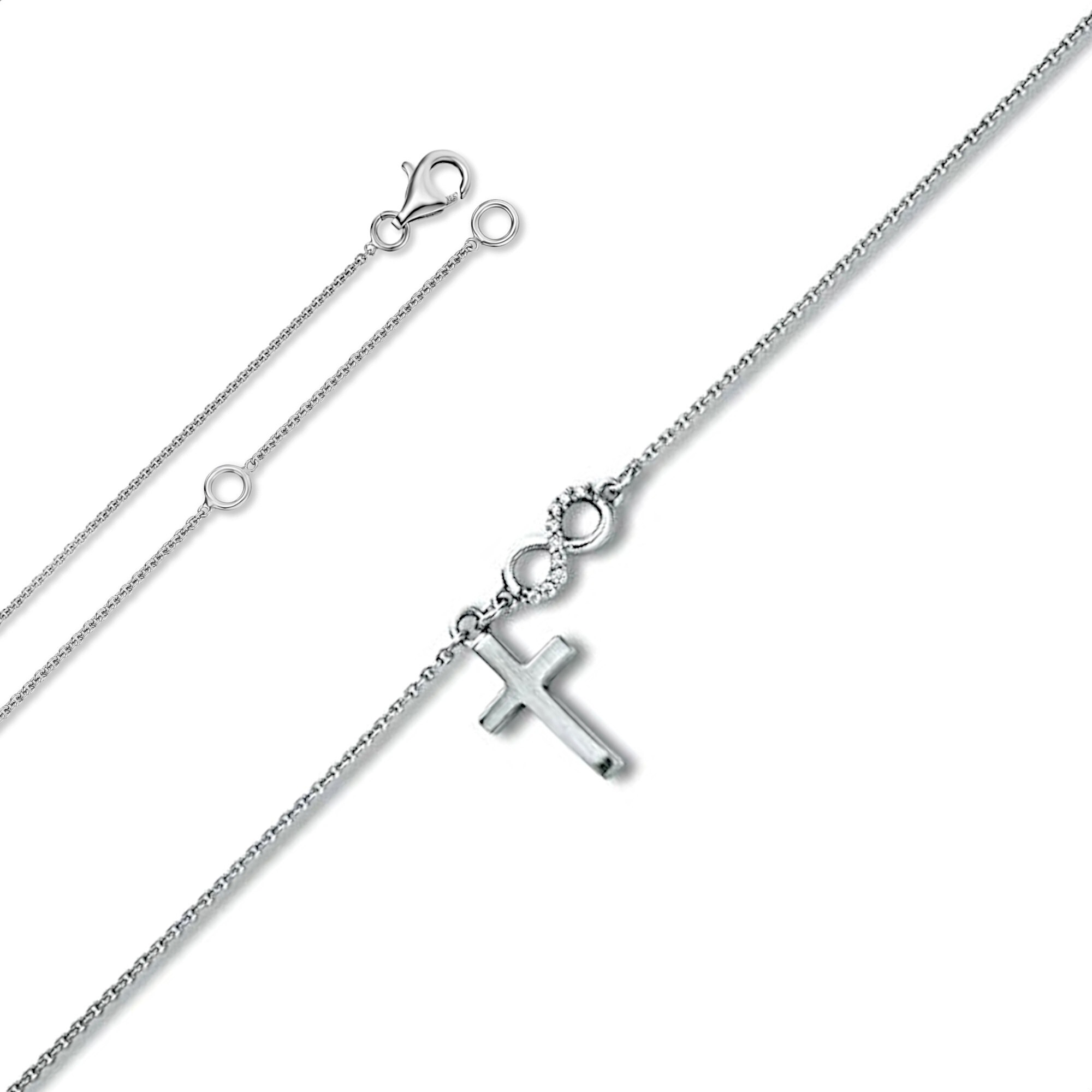 Silber ONE »Zirkonia Schmuck BAUR 925 | Silber Damen Halskette kaufen aus Silberkette 45 online Ø«, cm ELEMENT