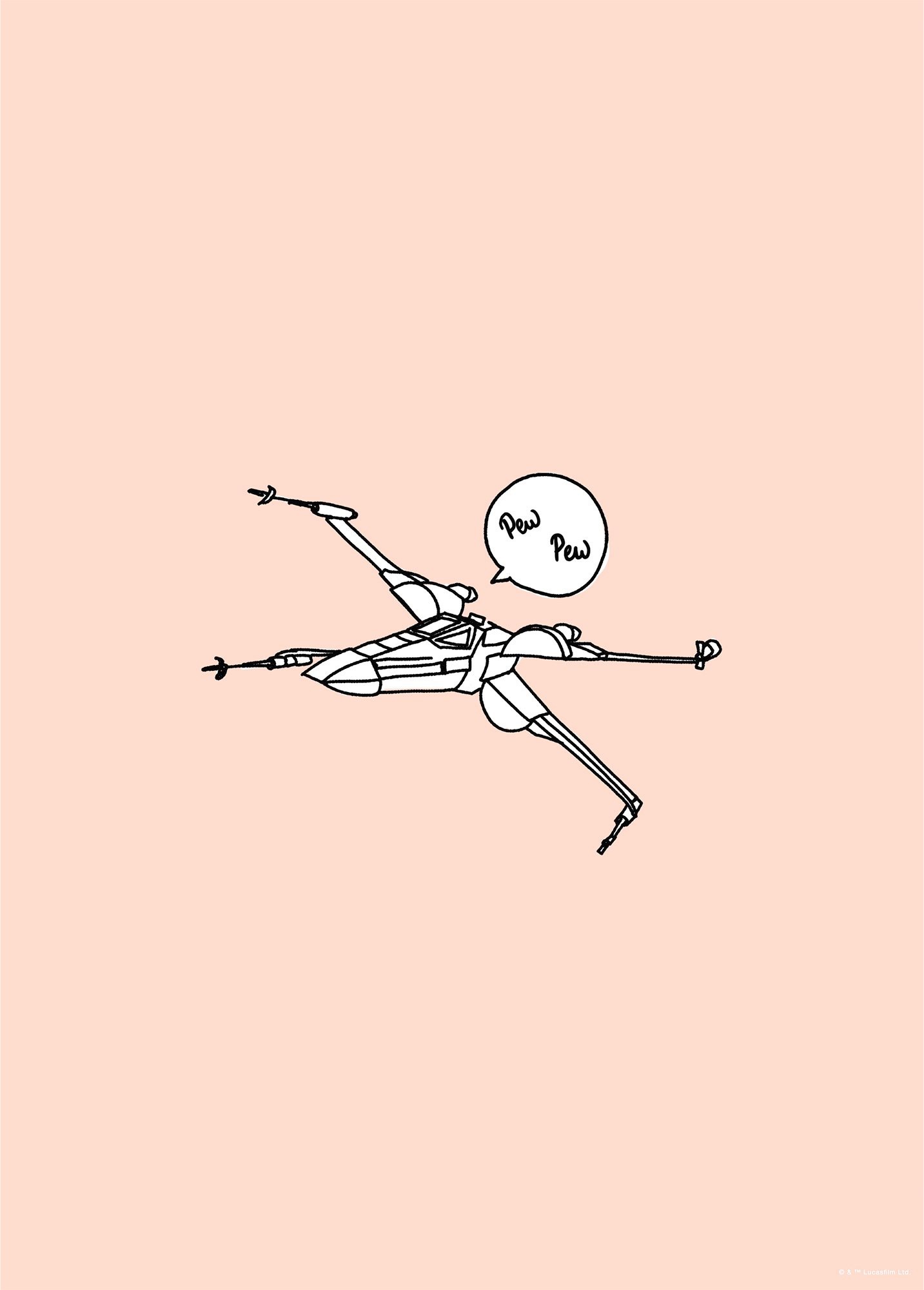 Komar Bild »Star Wars Pew Pew«, Disney, (1 St.), Wandbild zur Dekoration im Kinderzimmer - ohne Rahmen