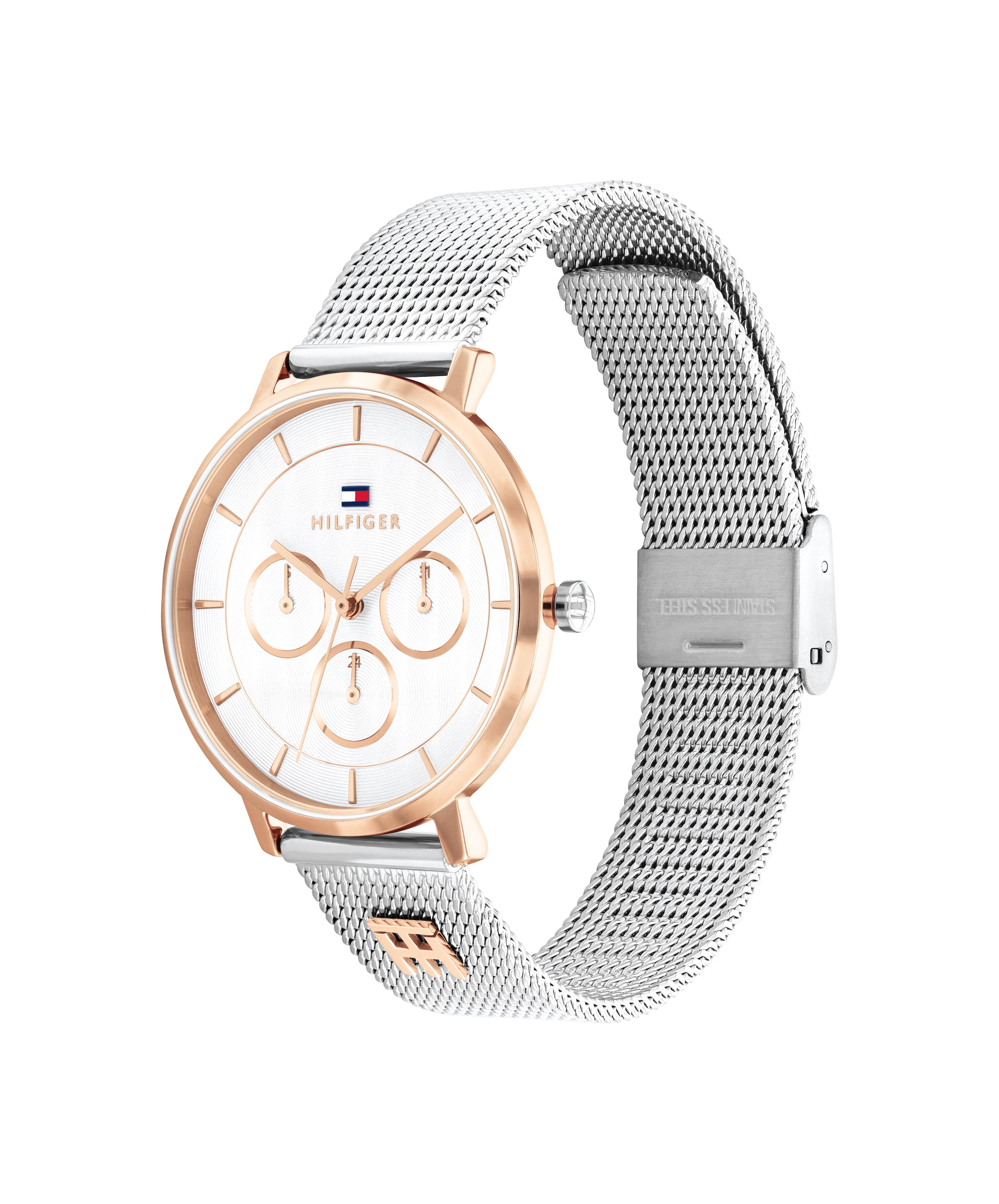 Tommy Hilfiger Multifunktionsuhr »Tea« Quarzuhr, Armbanduhr, Damenuhr, Edelstahlarmband, analog