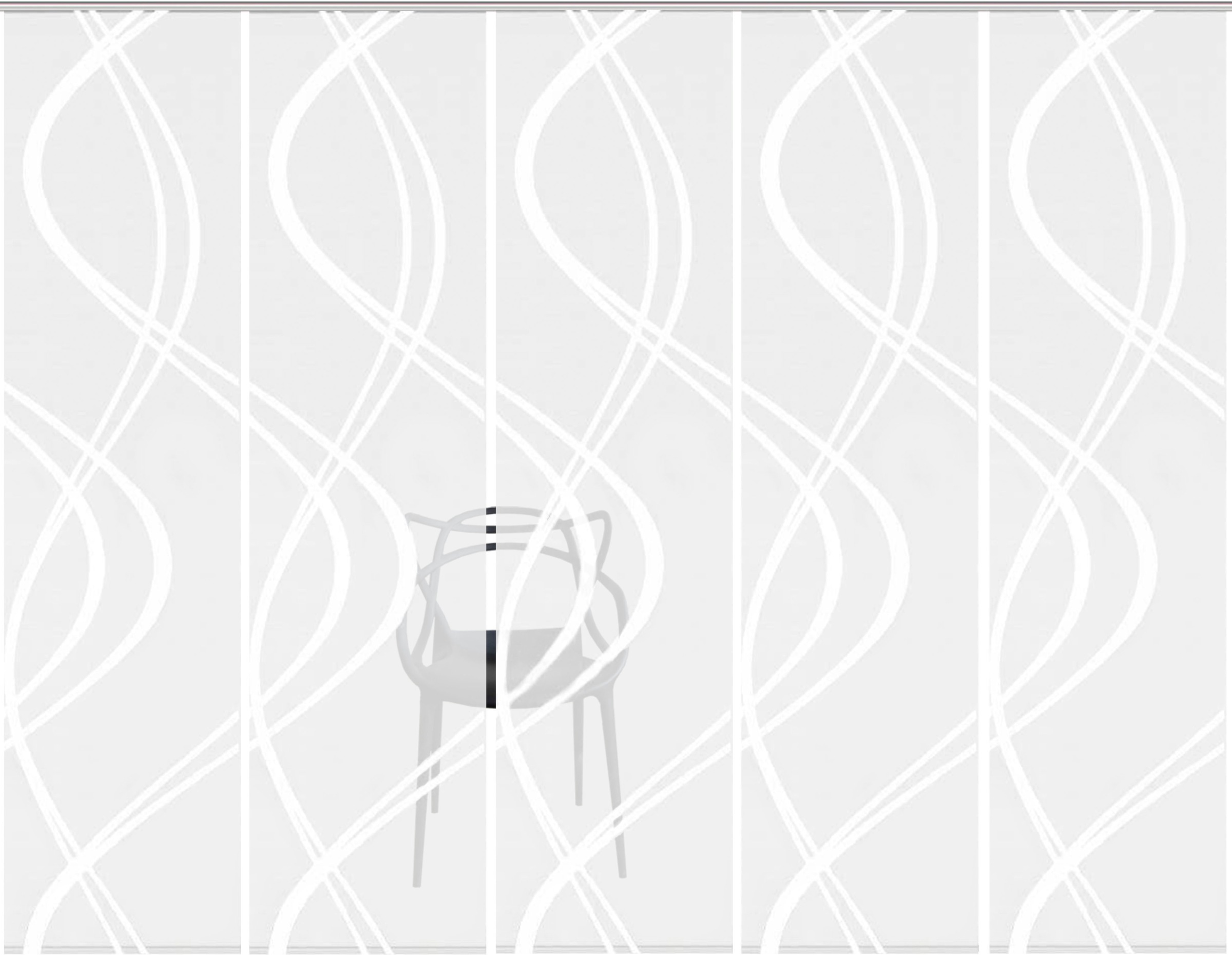 Thumbnail - HOME WOHNIDEEN Schiebegardine "TIBERIO 5er SET" Paneelwagen 5 Stk. tlg. Schiebegardine 5er SET TIBERIO