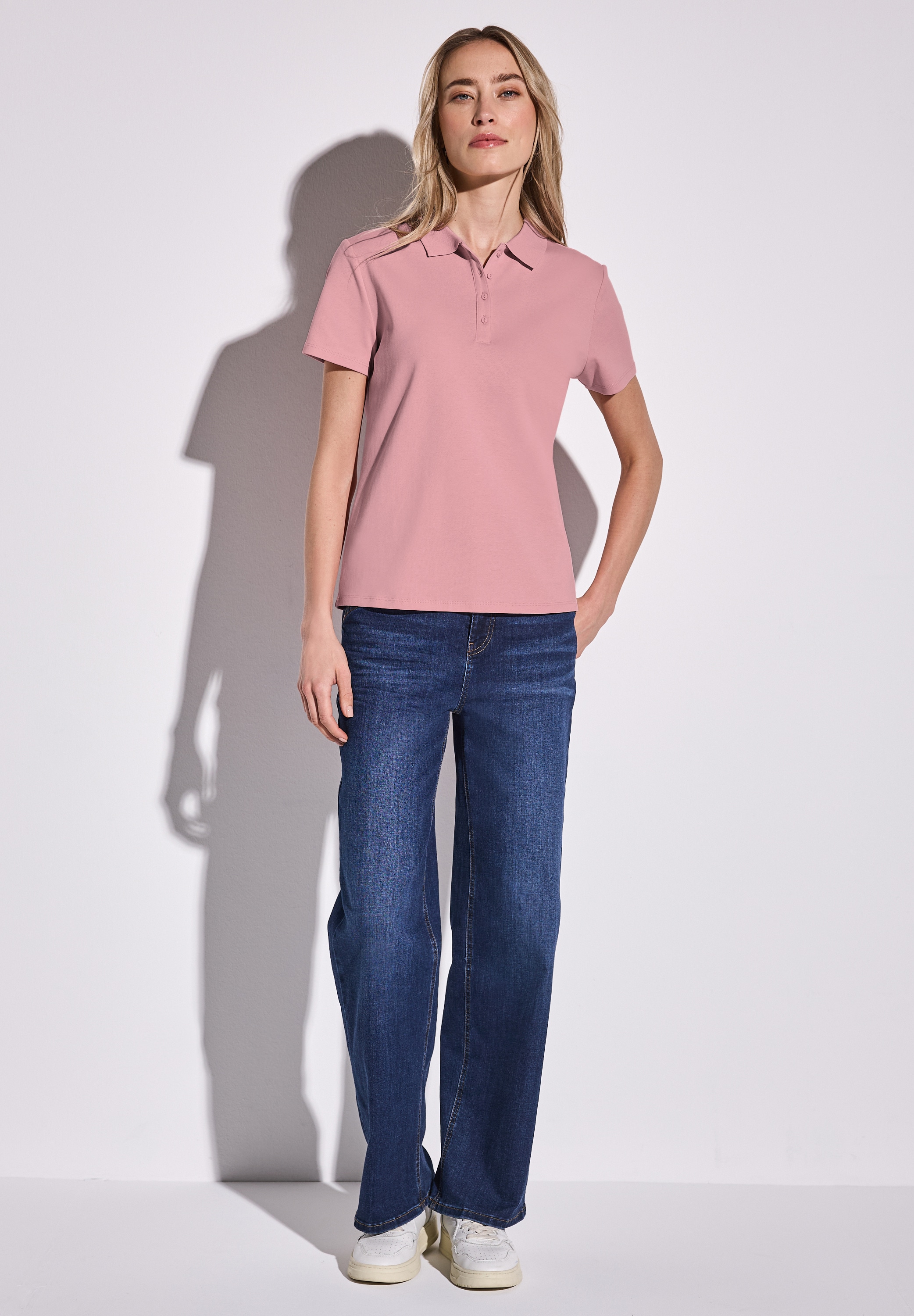 STREET ONE Poloshirt, aus Baumwolle mit Stretchante