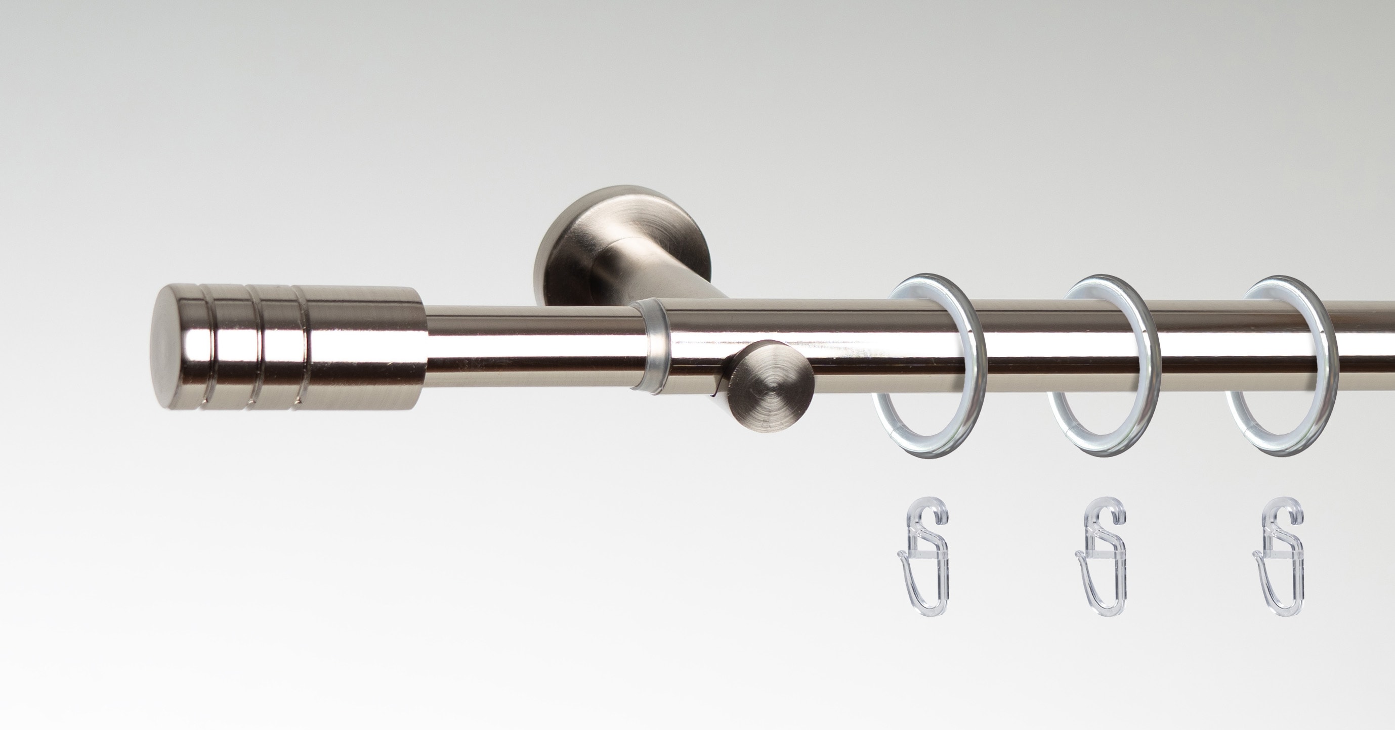 Liedeco Gardinenstange "Stilgarnitur "Zylinder" ausziehbar 16/19 mm" Ø 19 mm 1 läufig-läufig ausziehbar teleskopisch ausziehbar