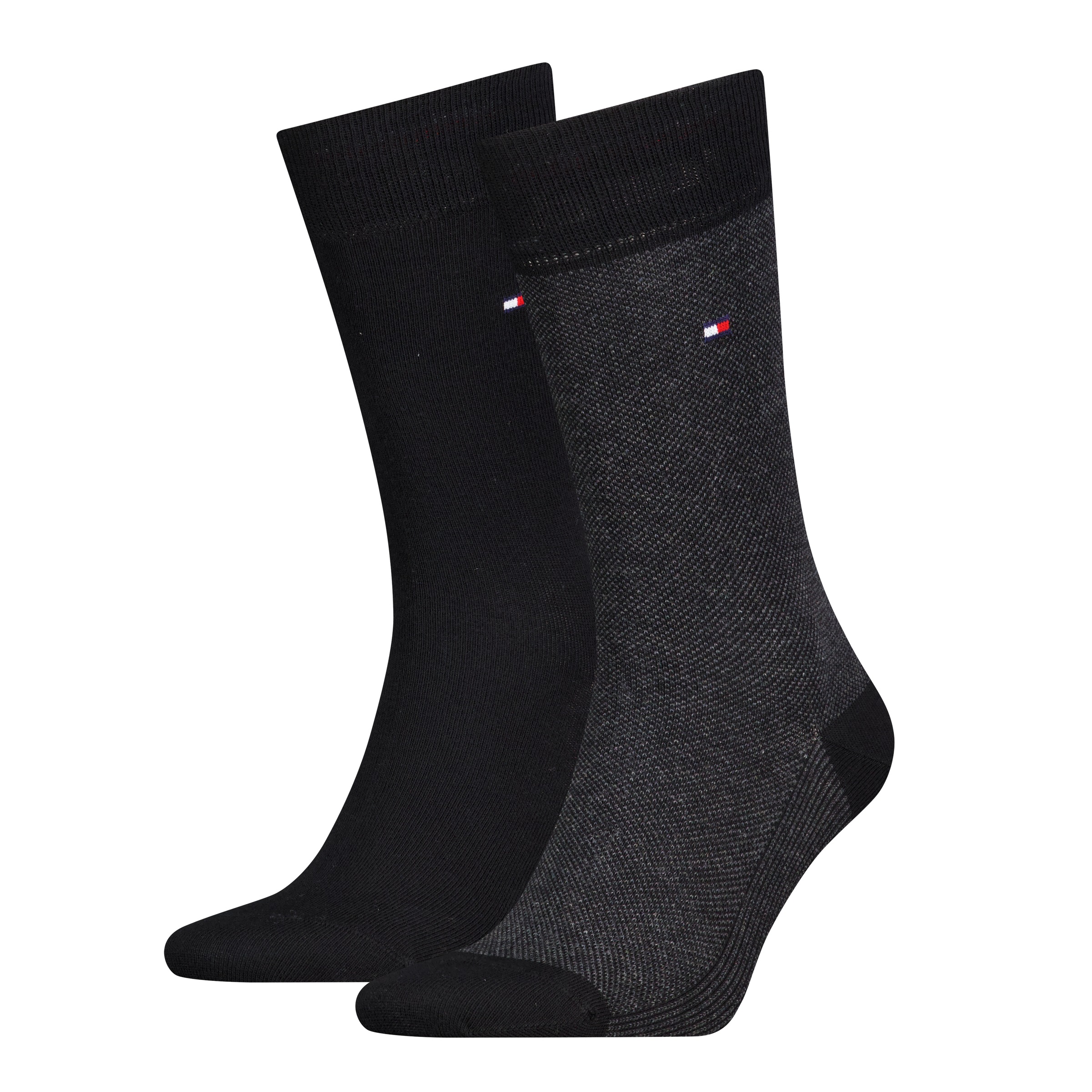 TOMMY HILFIGER Damen Socken "TH MEN SOCK BIRDSEYE", Gr. 39schwarz, Baumwollmischung, Socken