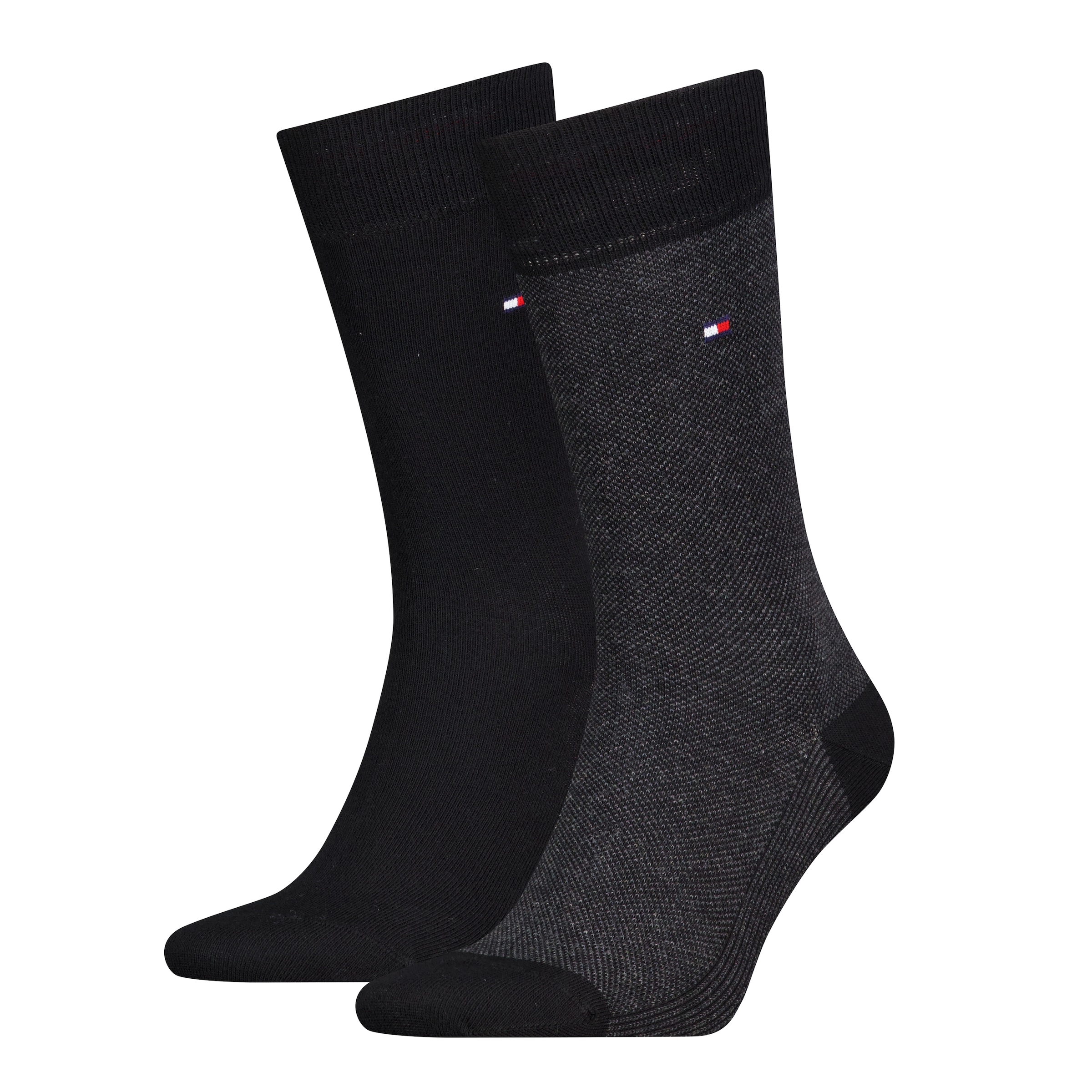 TOMMY HILFIGER Damen Socken "TH MEN SOCK BIRDSEYE", Gr. 43schwarz, Baumwollmischung, Socken