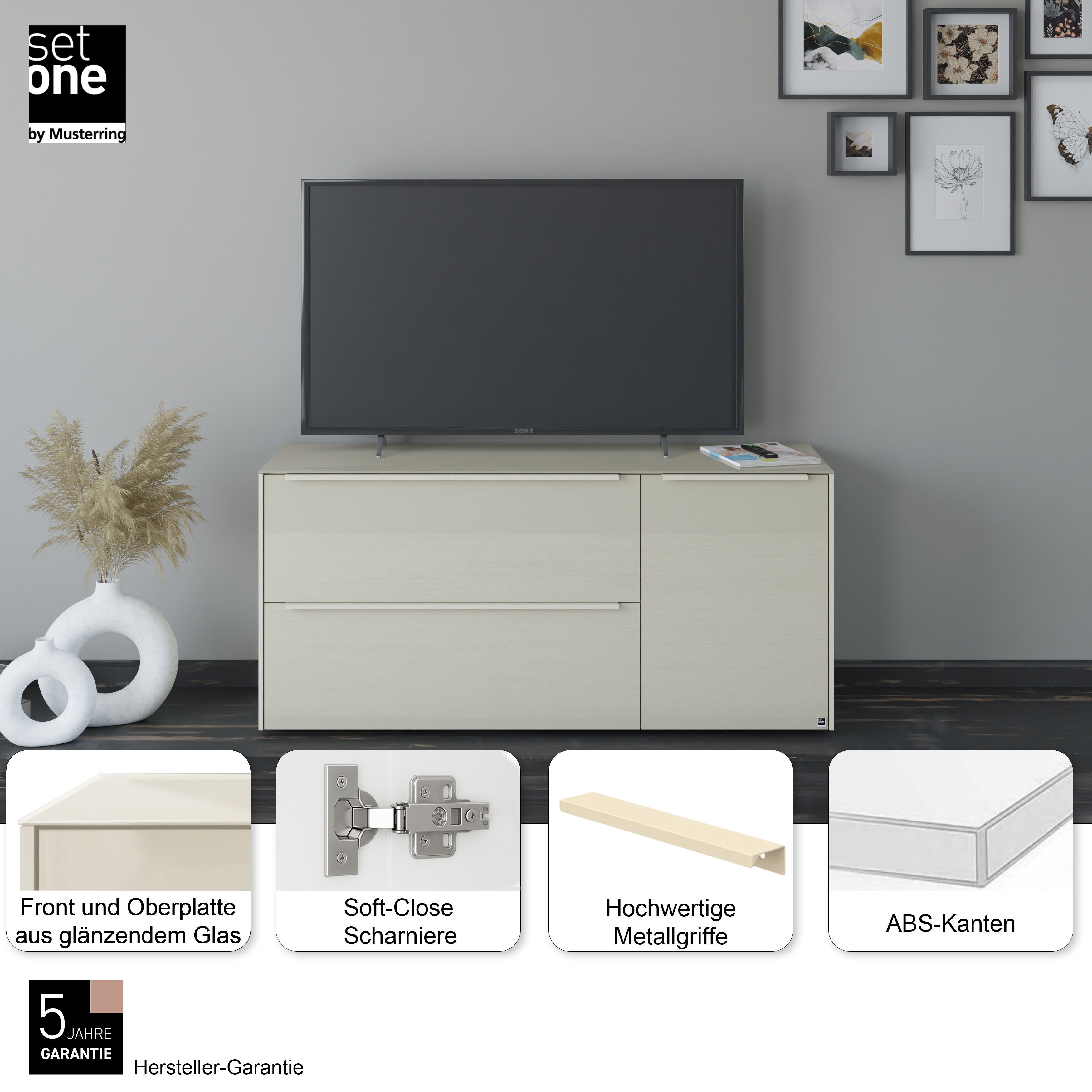 Thumbnail - set one by Musterring Lowboard "reno-Dielen" 1 Stk. tlg. Mit Gleitern und in verschiedenen Farben erhältlich