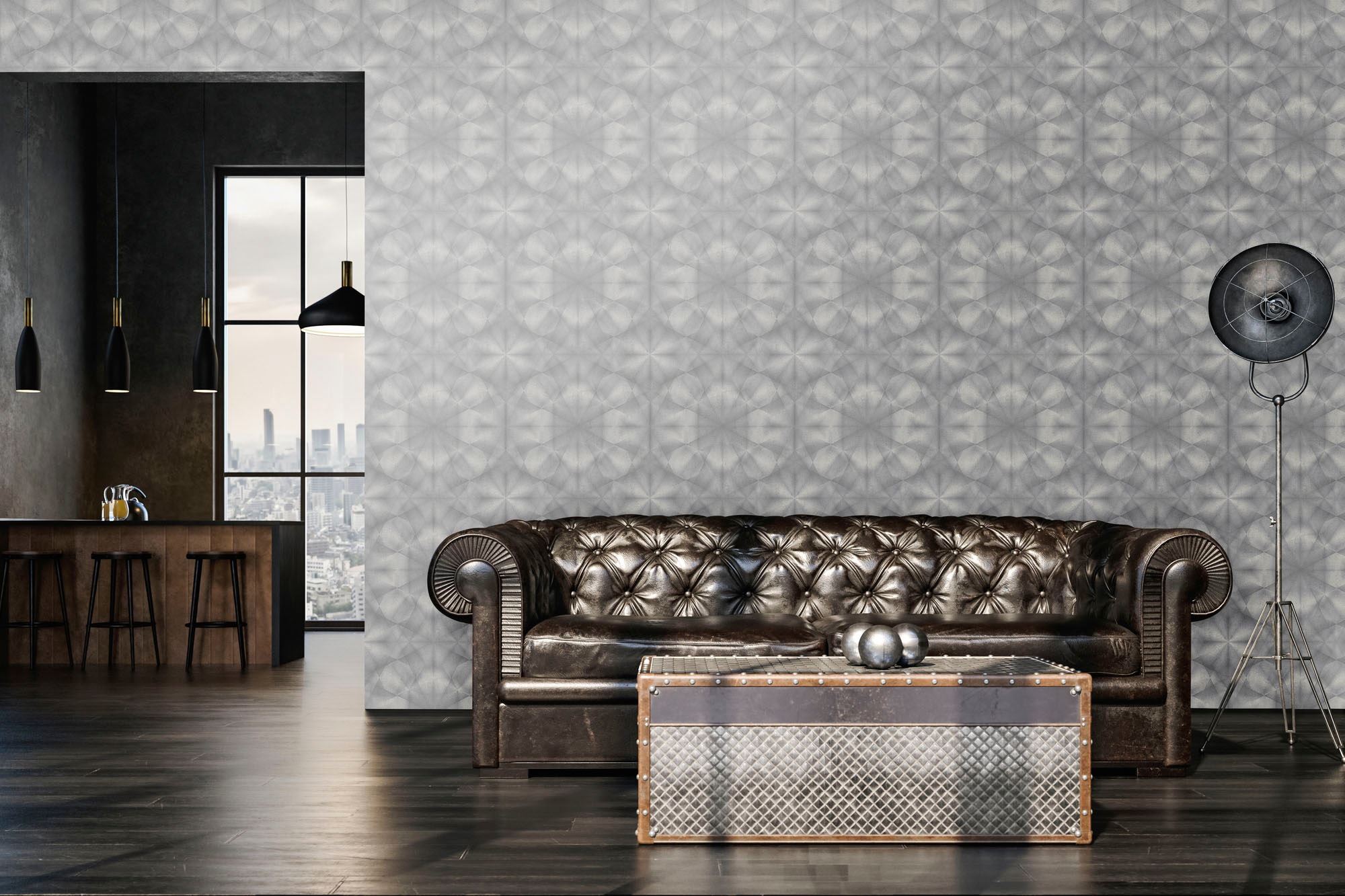 living walls Vliestapete »My Home My Spa«, 3D-Optik-geometrisch-Motiv, Design Tapete 3D Effekt Tapeten Wohnzimmer Schlafzimmer Küche Design