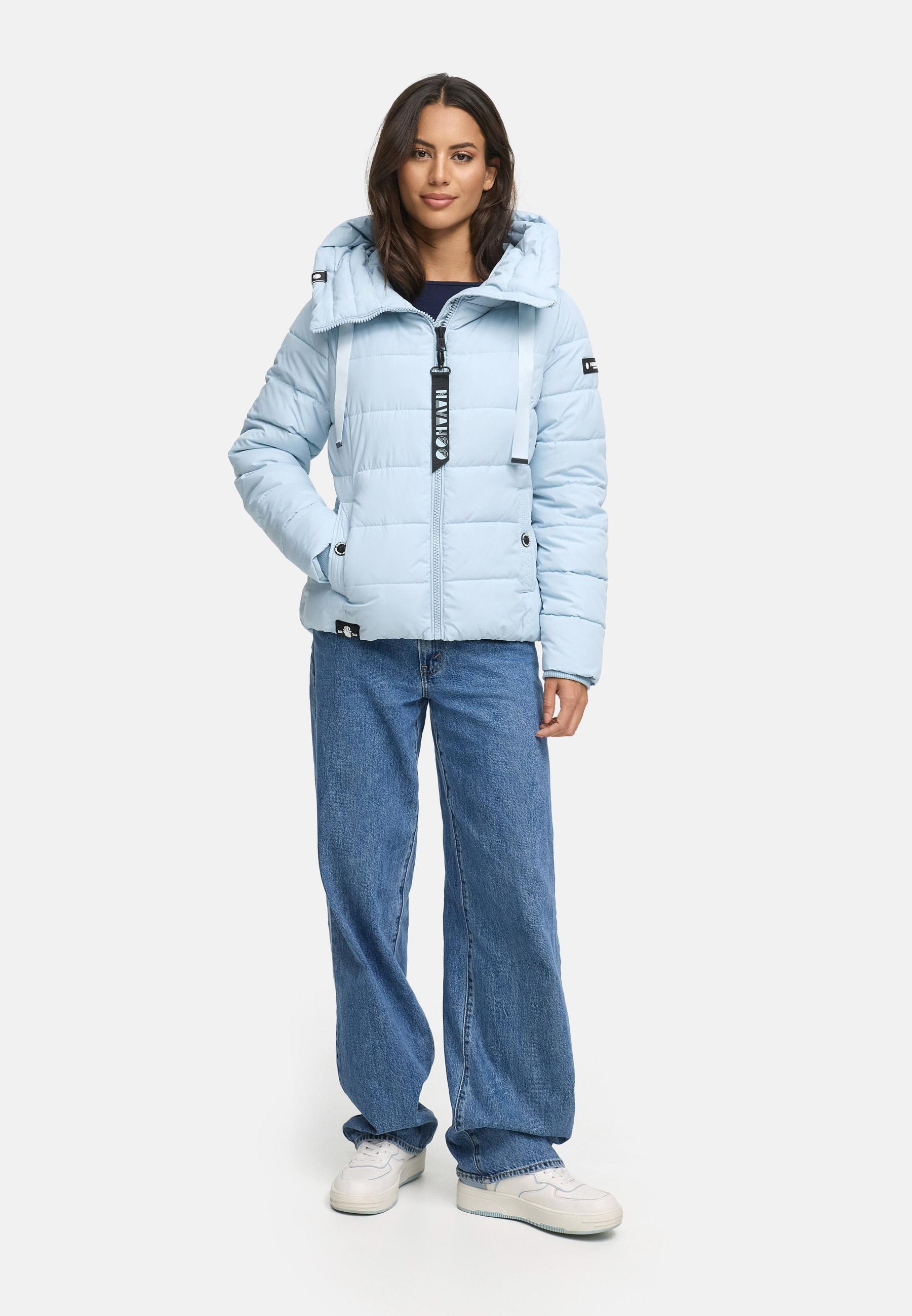 Navahoo Steppjacke »Amayaa«, mit Kapuze, stylische Damen Winterjacke mit coolen Applikationen