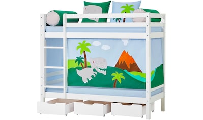 Hoppekids Etagenbett »Dinosaurier«, inkl. Vorhang-Set, Matratzen und Rollroste kaufen