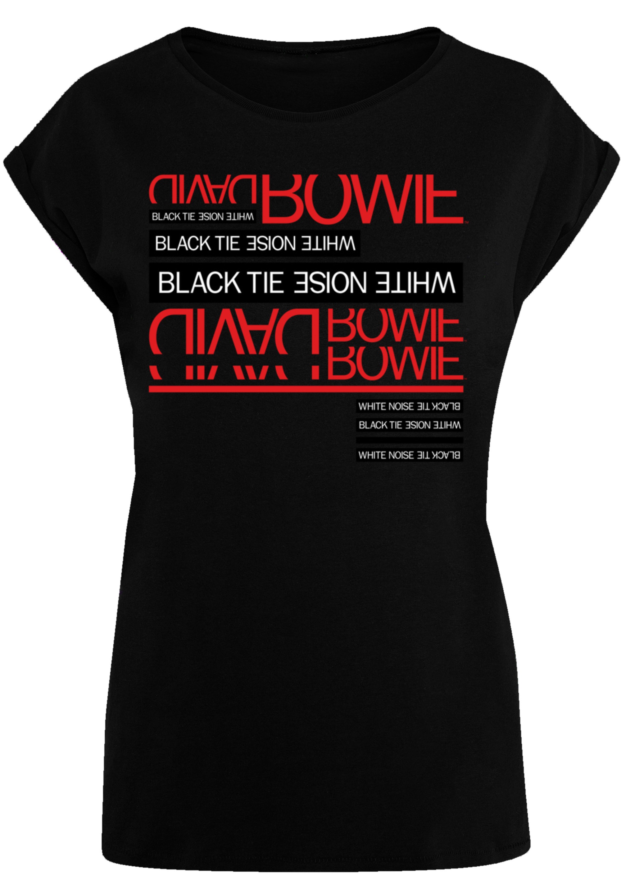 F4NT4STIC T-Shirt »David Bowie Black Tie White Noise«, Print