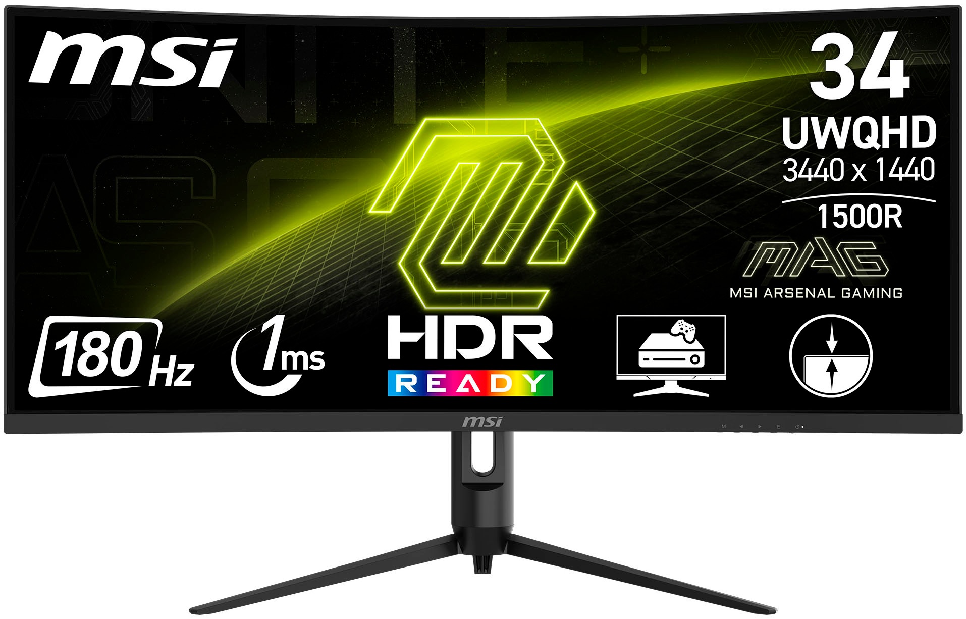 GAMEMAX Gaming-PC-Komplettsystem »MegaDeal HYPE-M BK 2836 AMD Ryzen 5 9600X 16GB DDR5 1TB SSD RTX 5060Ti« 34 ″ AMD Ryzen 5 GeForce RTX? 5060 Ti 16 GB RAM 1.000 GB SSD Windows 11, DDR5 RAM + MSI MAG 342CQR E2 Curved Monitor 86cm (34")