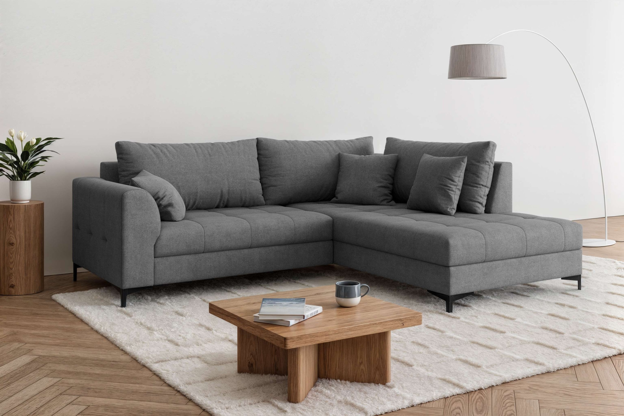 OTTO home Ecksofa »LEEVKE Design-Sofa mit Ottomane rechts/links bestellbar, Breite 232 cm« in vielen modernen Farben erhältlich, belastbar bis 480 kg
