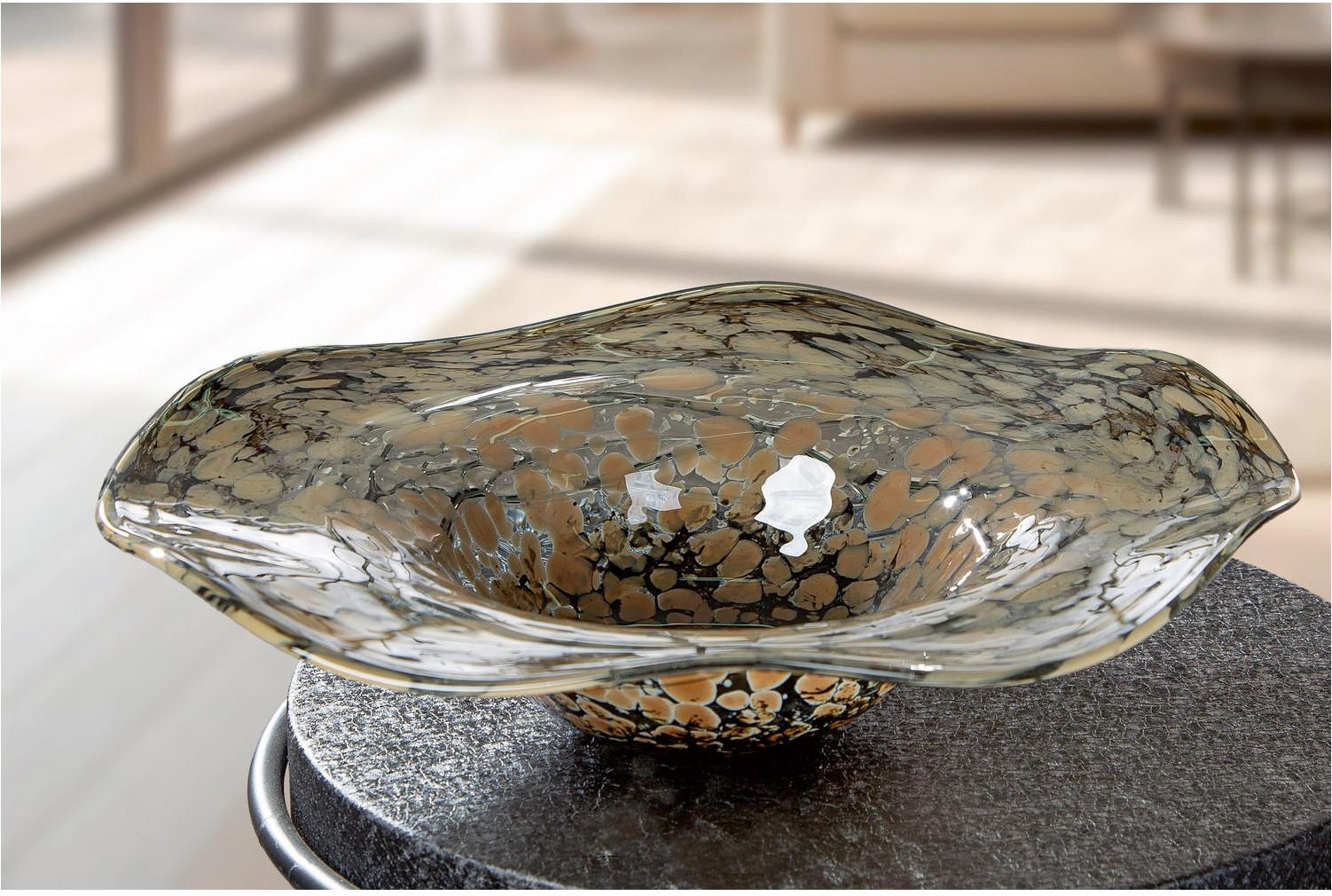 GILDE Schale »Glass Art, Schale, "Mountain", Glas, braun« 1 aus Glas Schale, Mountain, Servierschale, Dekoschale, modern