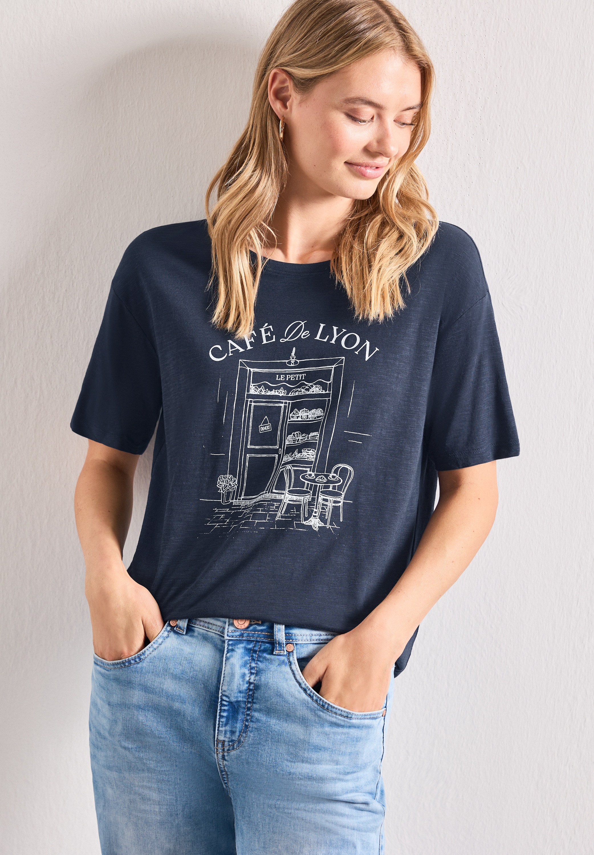 STREET ONE Rundhalsshirt Sommershirt mit Frontprint