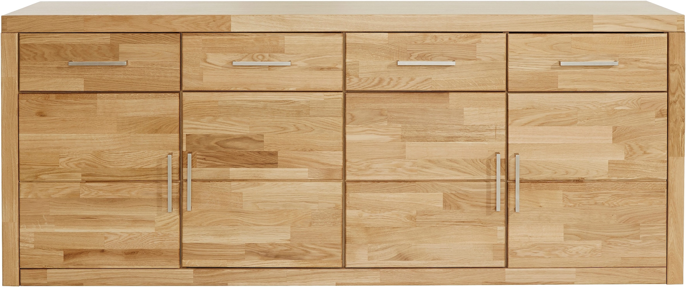 Home affaire Sideboard »Trondheim,200 cm breit,42 cm tief, Fronten Holzmassiv, Metallgriffe«, Korpus aus Holzwerkstoff,4 Türen, 4 Schubladen, insgesamt 8 Fächer