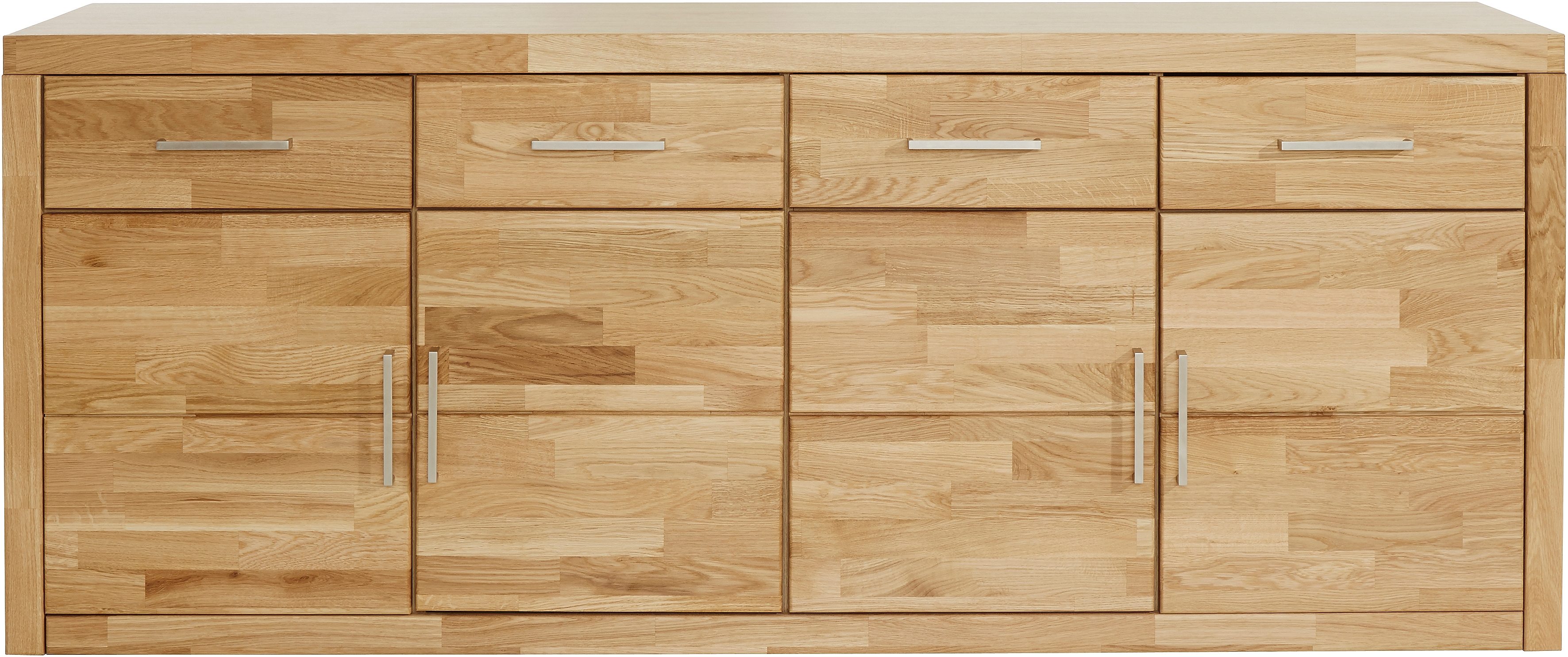 Thumbnail - Home affaire Sideboard "Trondheim,200 cm breit,42 cm tief, Fronten Holzmassiv, Metallgriffe", Korpus aus Holzwerkstoff,4...