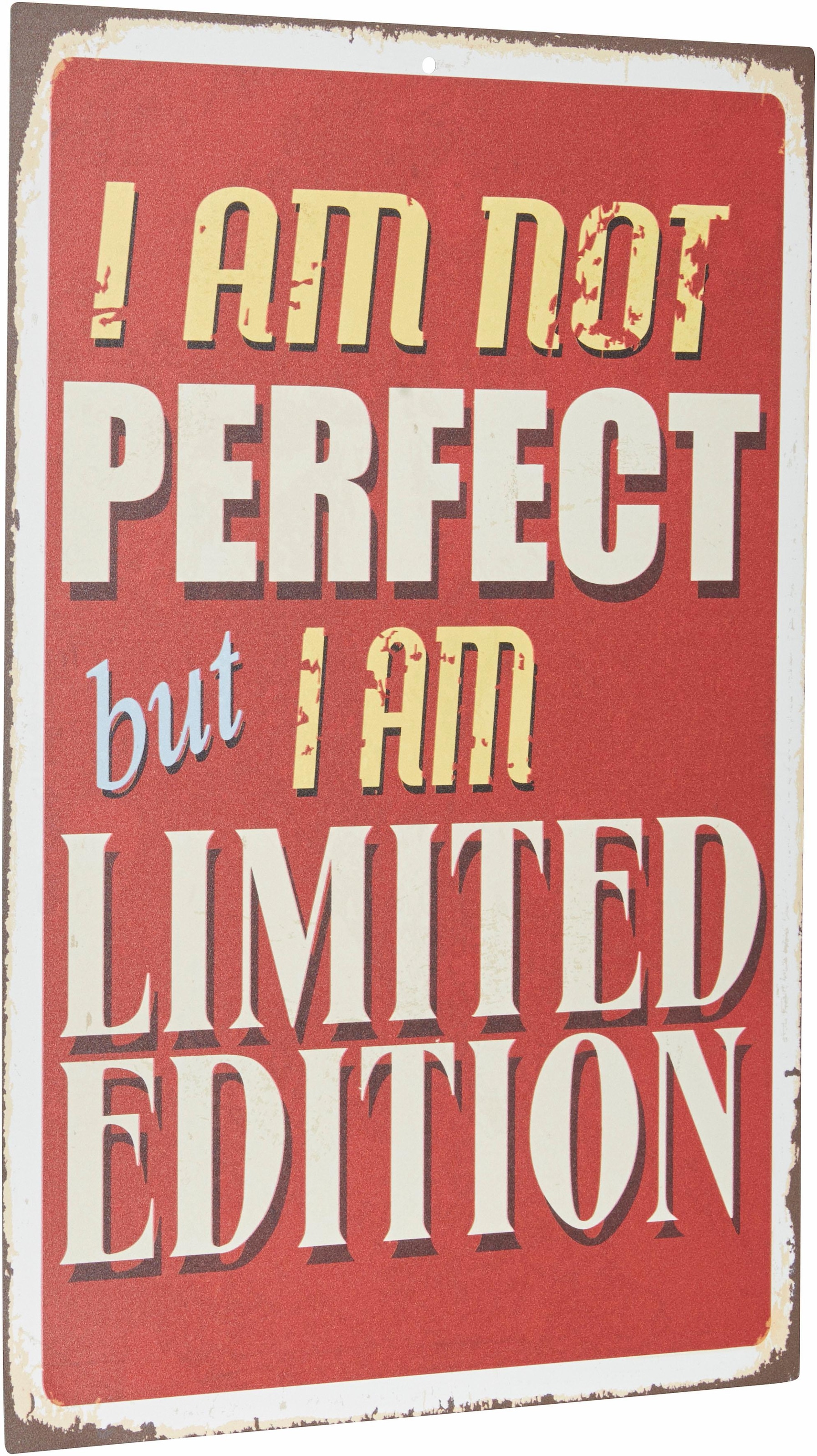Home affaire Metallbild "I am not perfect …", Maße (B/H): ca. 30/45 cm günstig online kaufen