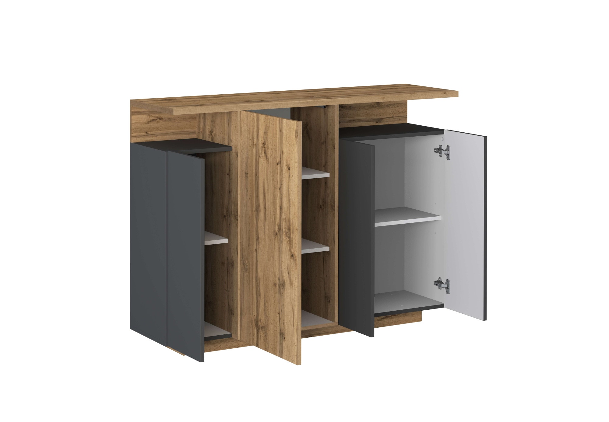 OTTO home Highboard »Highboard ETHOS, Kommode, Schrank, Kredenz« 1 Stk. tlg. Mit 4 Drehtüren, 9 Innenfächern und 2 Außenfächern, B.130 cm