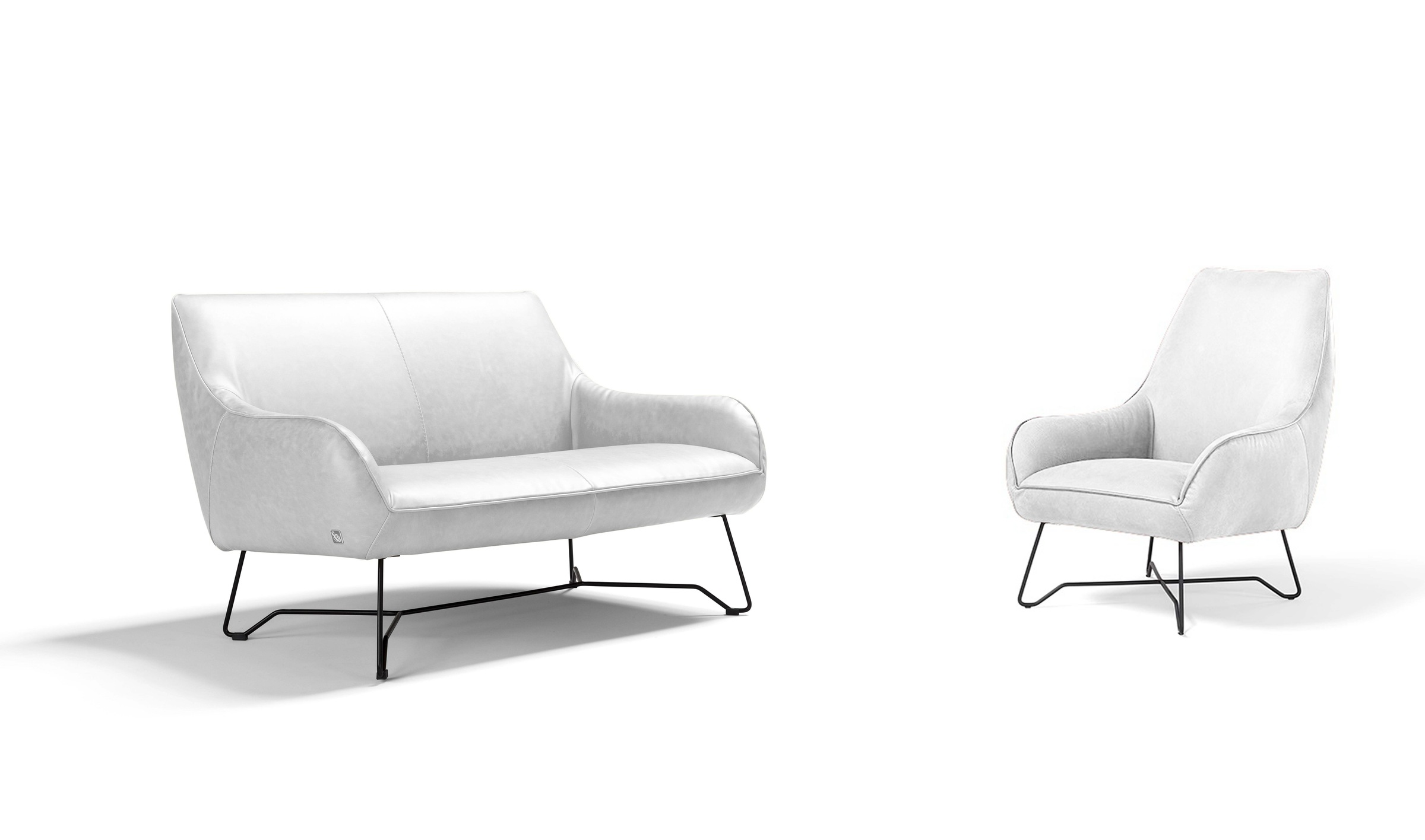 Egoitaliano Polstergarnitur »Namy, Designobjekt mit hohem Sitzkomfort und toller Detailverarbeitung«, Set aus 2-Sitzer und Sessel, edles Metallgestell