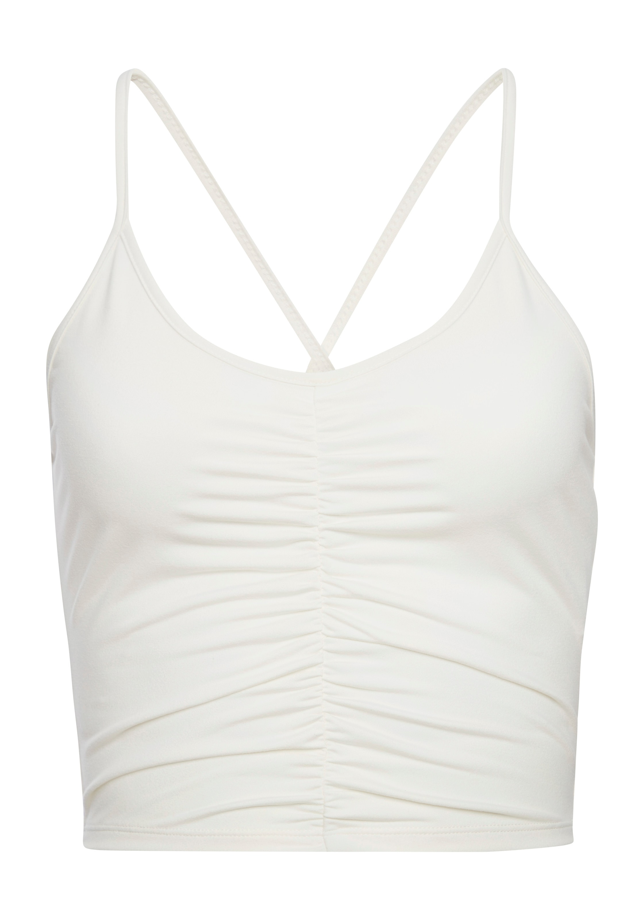LASCANA ACTIVE Crop-Top »- Sporttop« mit Raffung vorn und gekreuzten Trägern im Rücken