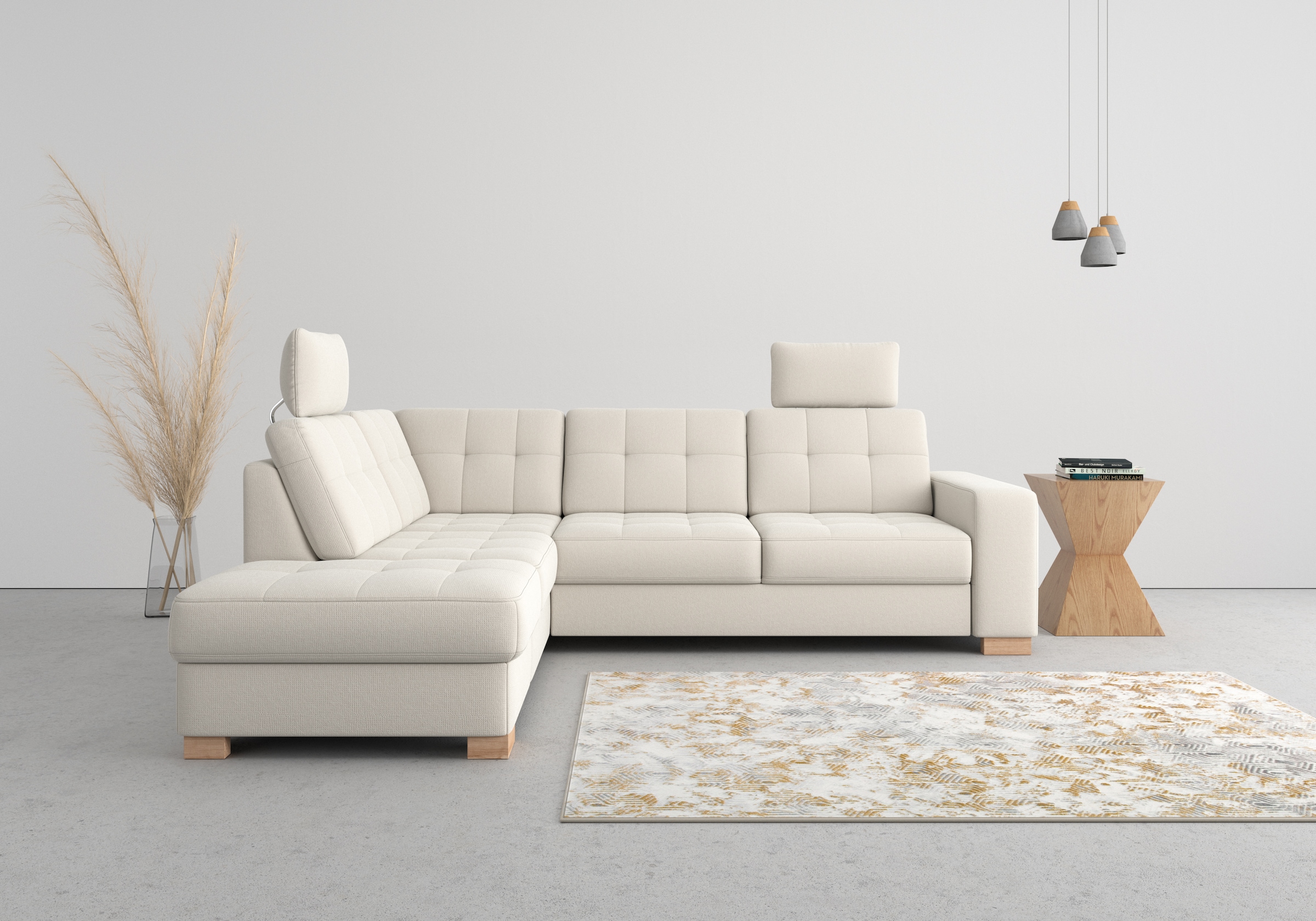 sit&more Ecksofa "Quincy L-Form" wahlweise mit Schlaffunktion und Bettkasten