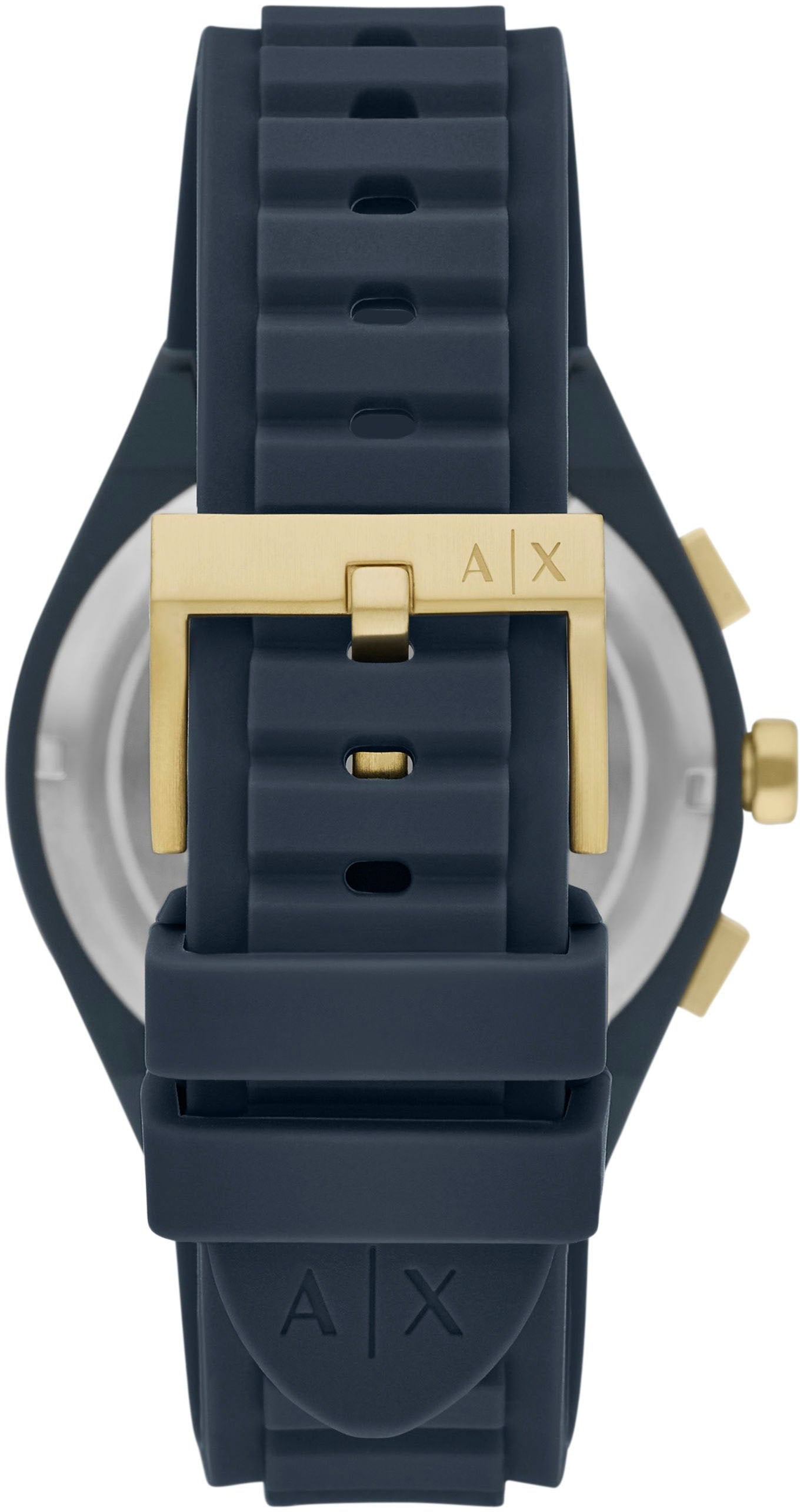 ARMANI EXCHANGE Chronograph »SYNC«, Quarzuhr, Armbanduhr, Herrenuhr, Silikonarmband, Datum, Stoppfunktion