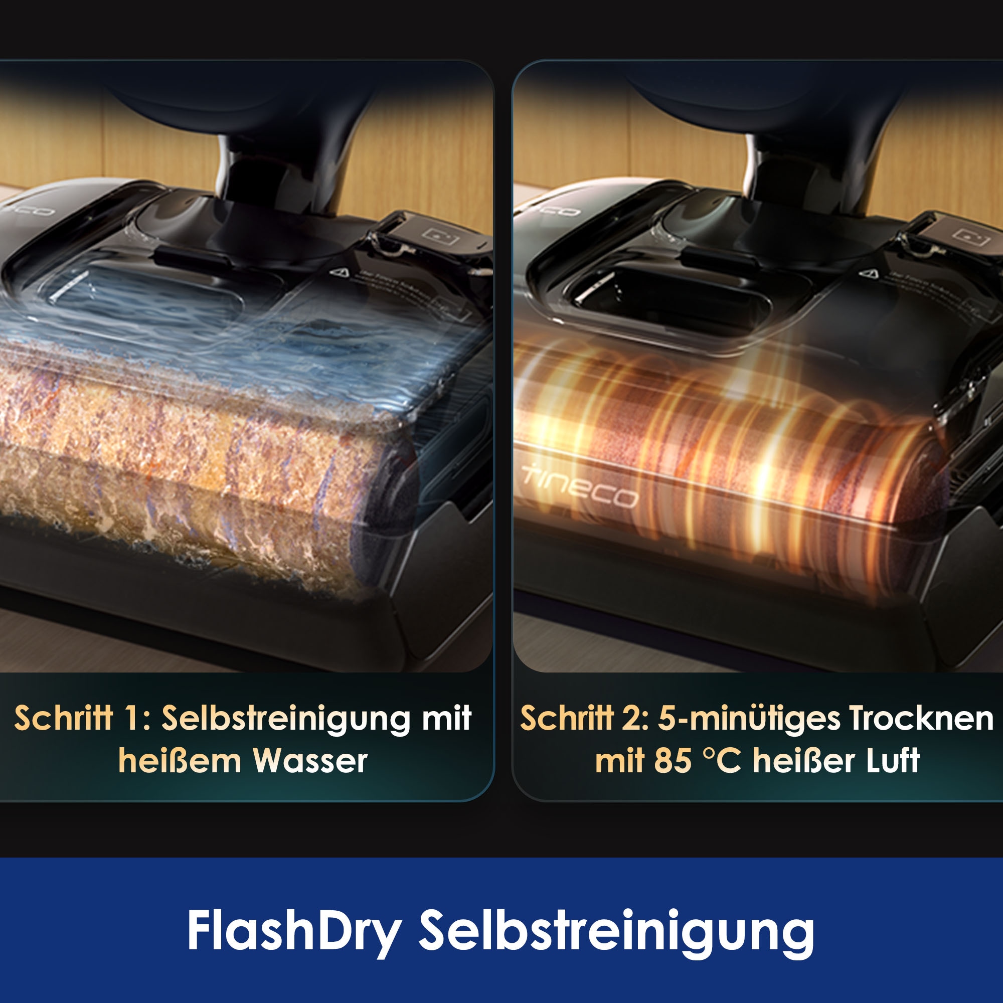 Tineco Nass-Trocken-Akkusauger »FLOOR ONE S7 Artist Premium, 22kpa Saugleistung«, 50 Min Akku, Tierhaarfilter, Anti-Allergiker, Doppeltank