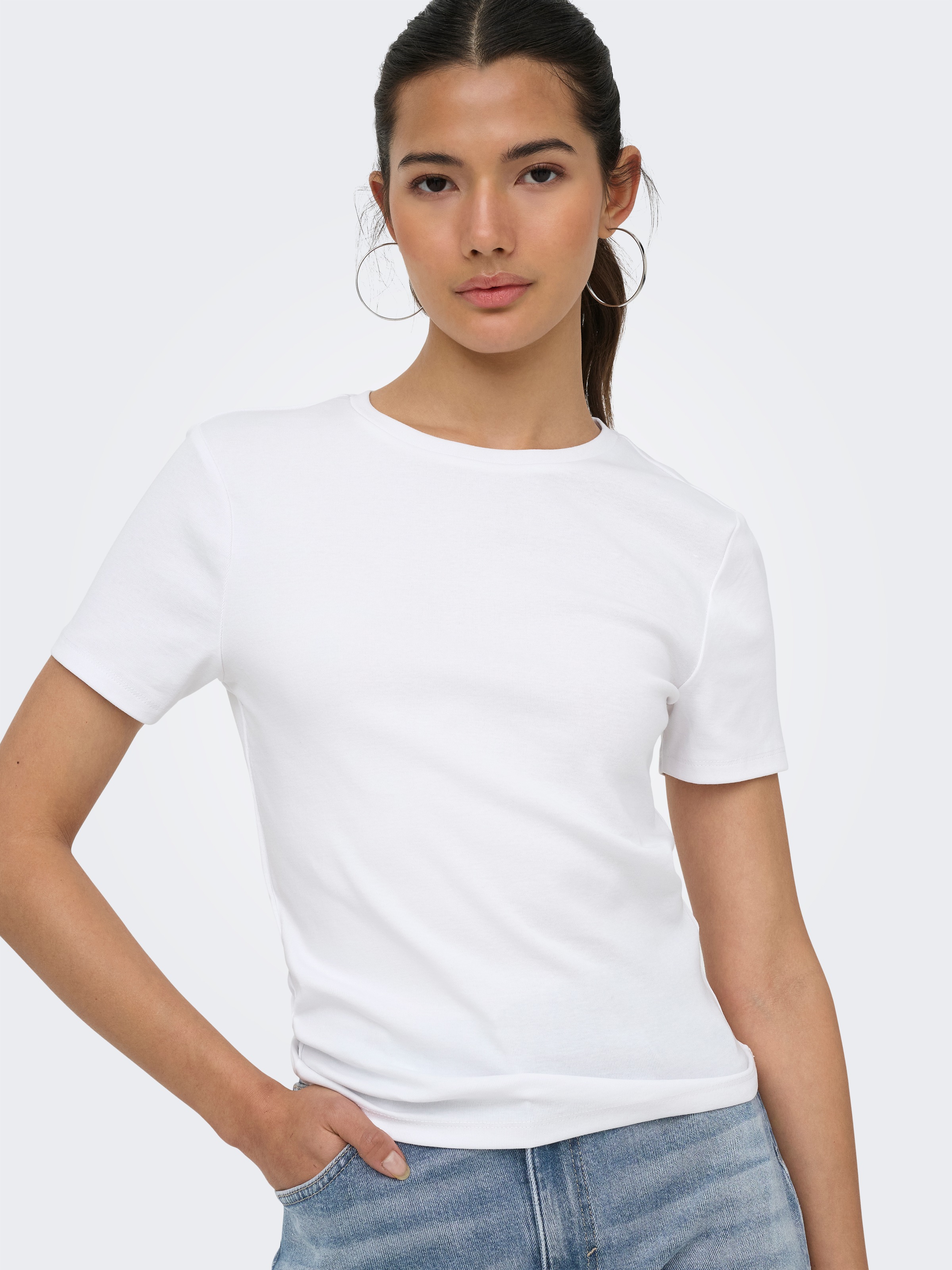 ONLY T-Shirt "ONLRILEY S/S TOPJRS" Baumwollmischung günstig online kaufen