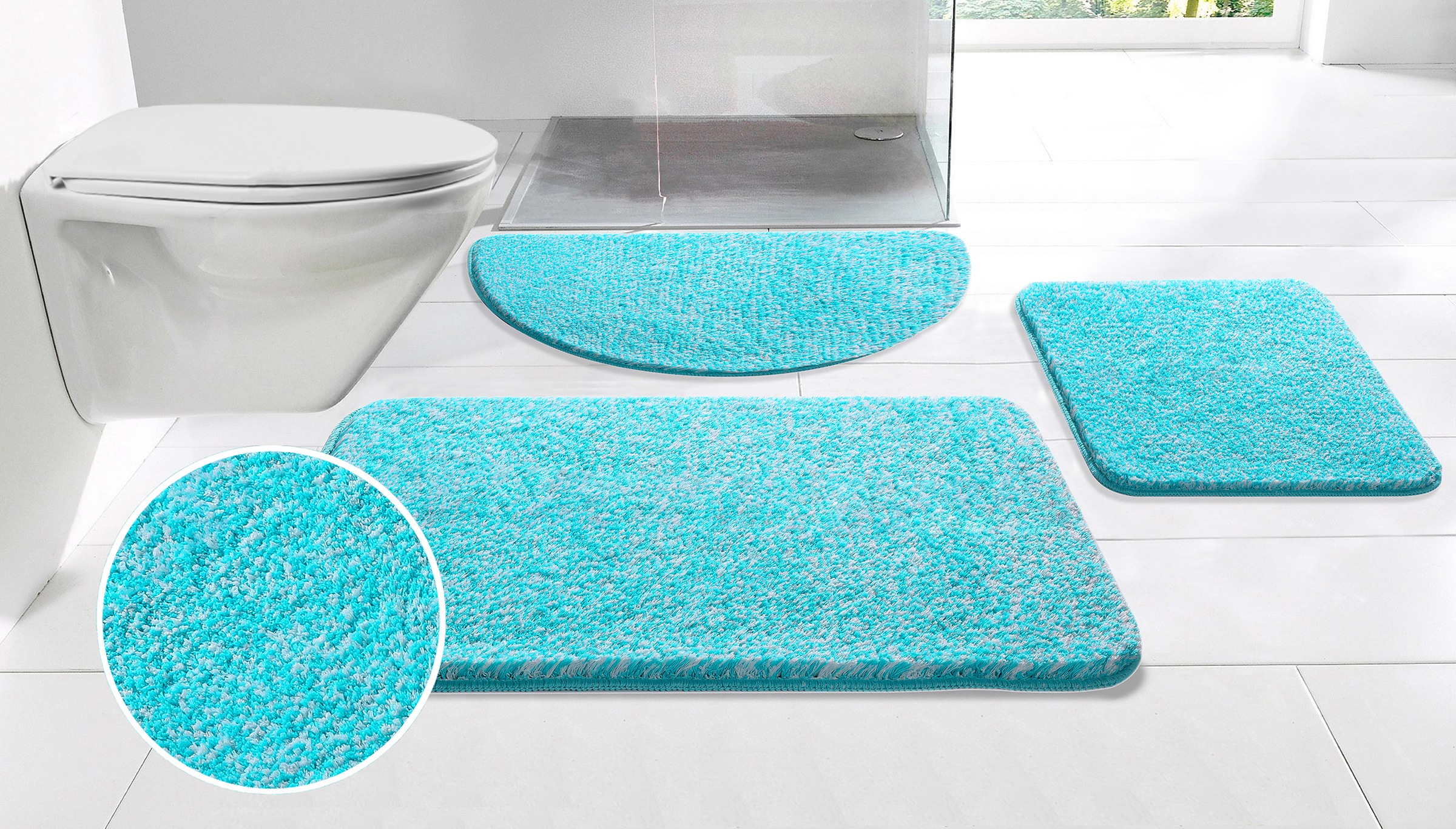 my home Badematte "Vanessa meliert, Badvorleger, Badezimmer Teppich, Duschv günstig online kaufen